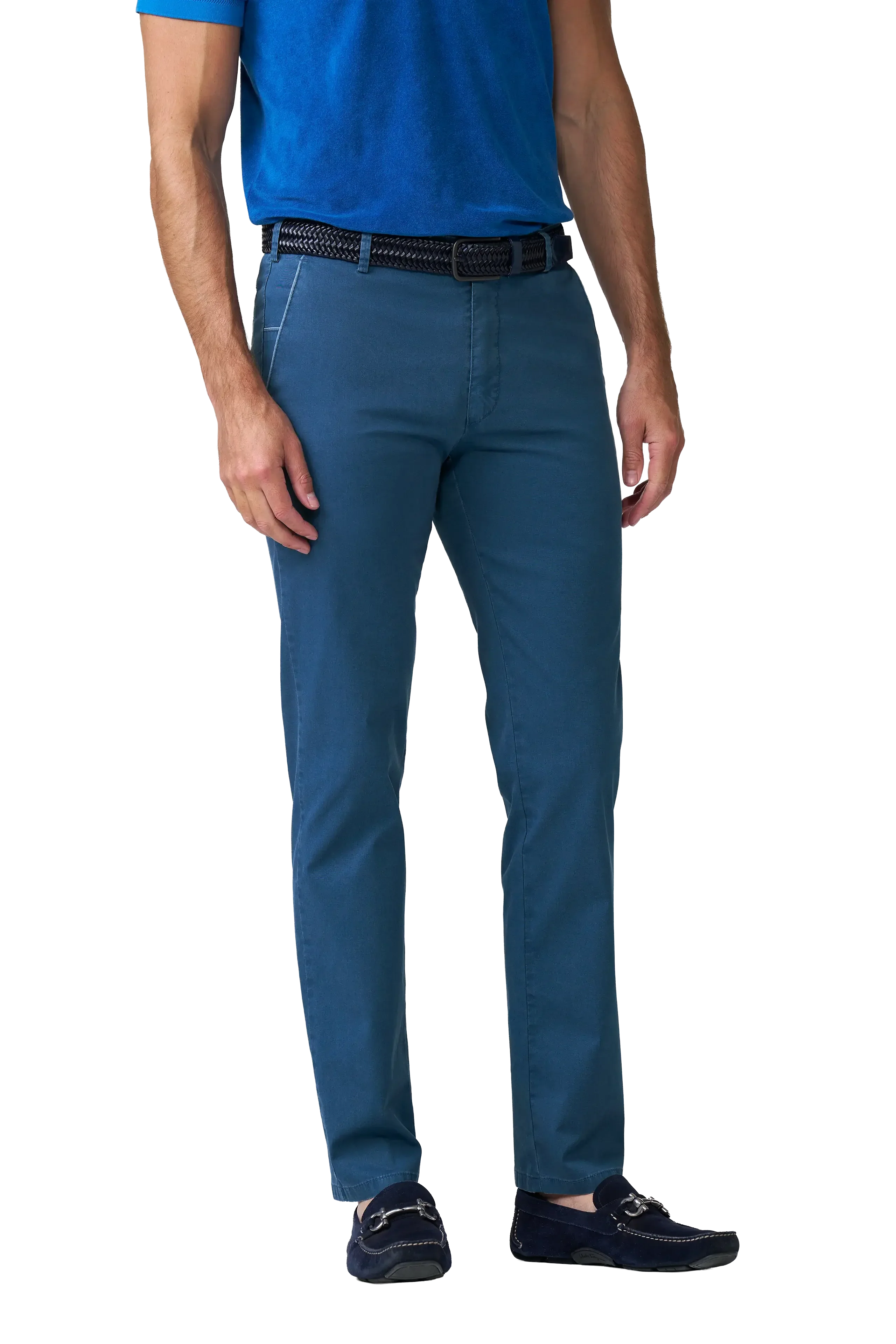 Meyer New York Stretch Light Delave Trousers - Mid Blue