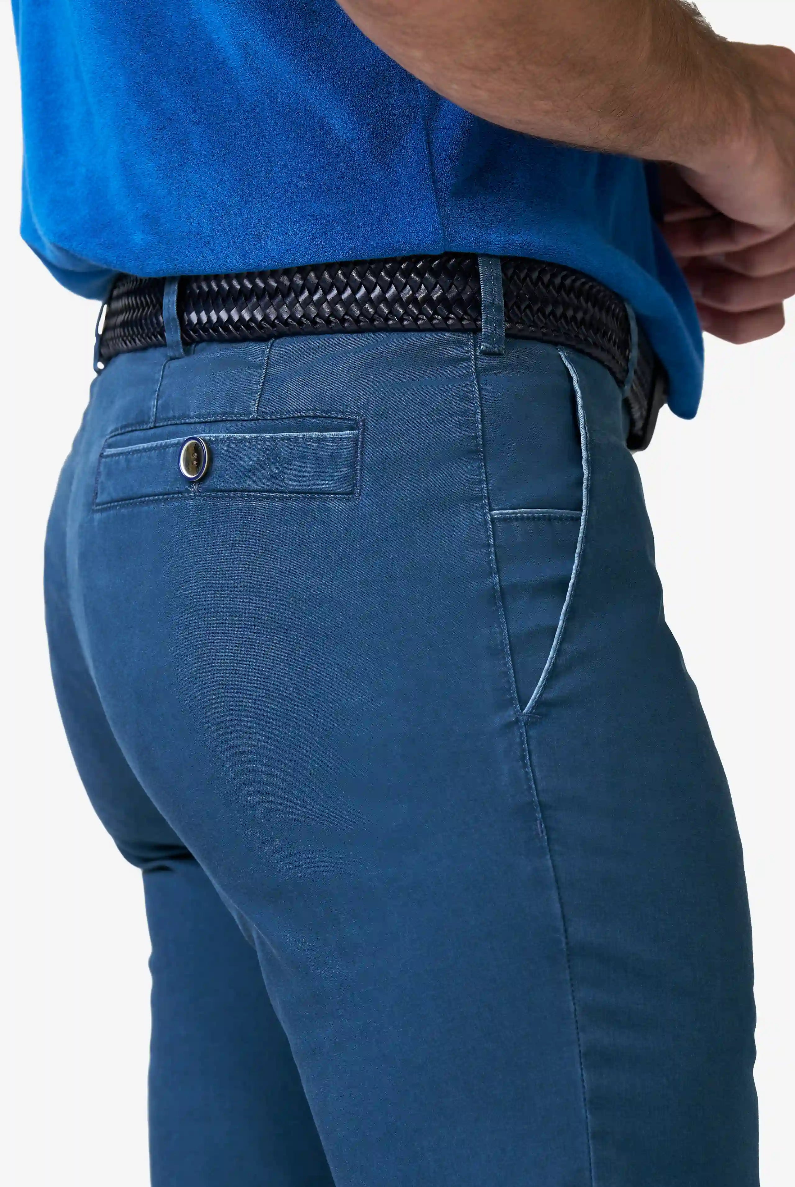 Meyer New York Stretch Light Delave Trousers - Mid Blue