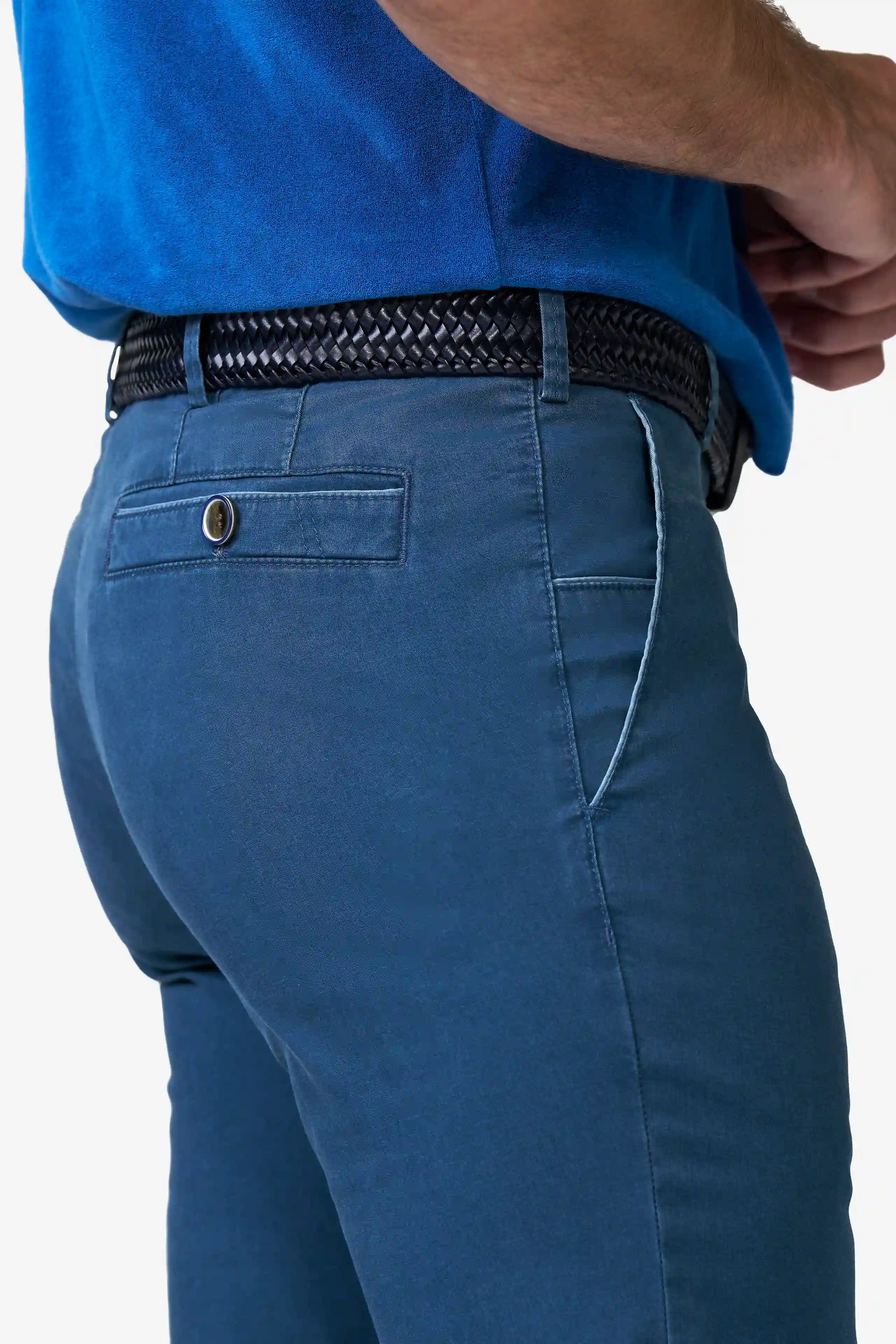 Meyer New York Stretch Light Delave Trousers - Mid Blue