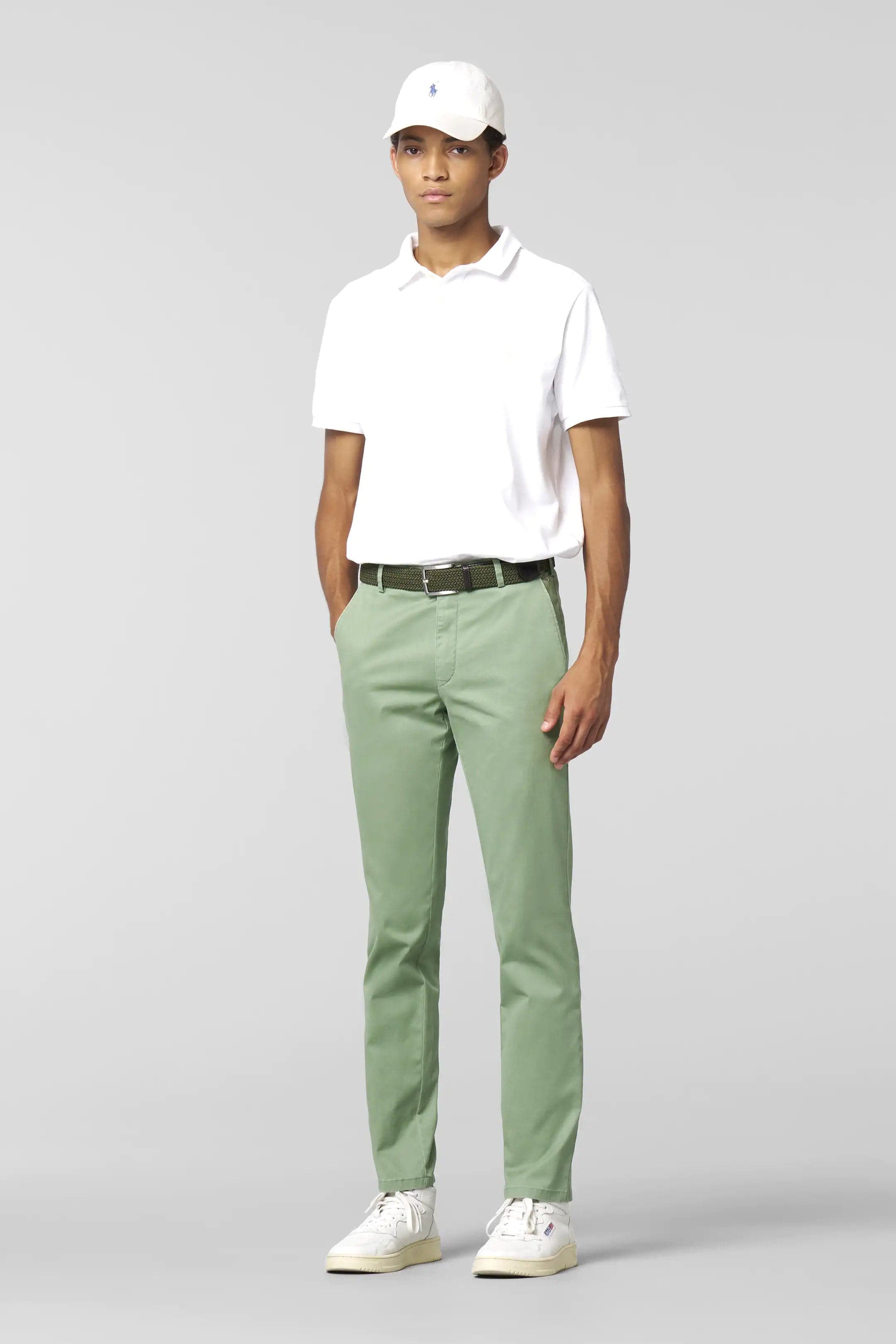 Meyer New York Stretch Summer Twill Chinos - Sage