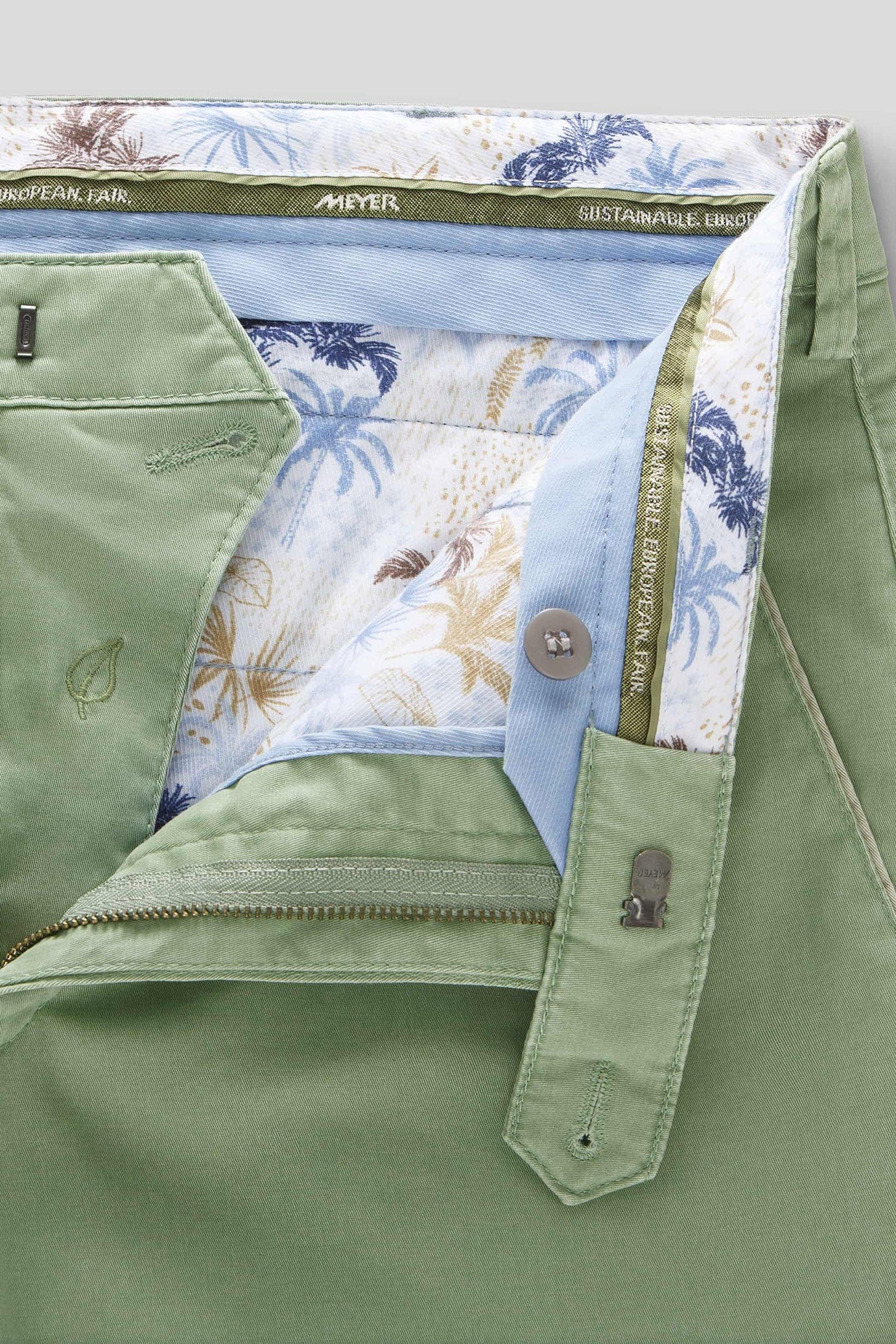 Meyer New York Stretch Summer Twill Chinos - Sage