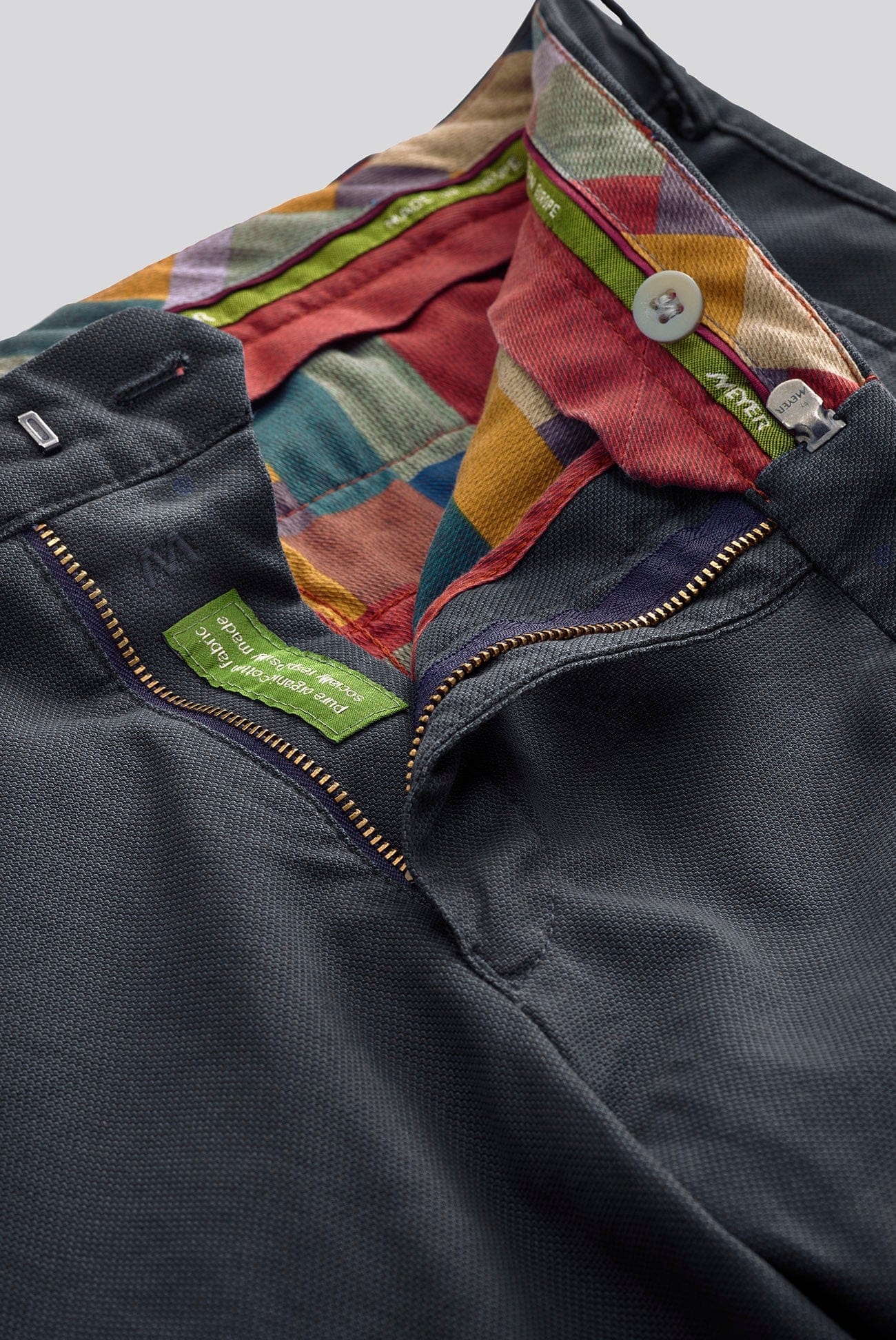 Meyer New York Two Colour Cotton Stretch Chinos - Navy