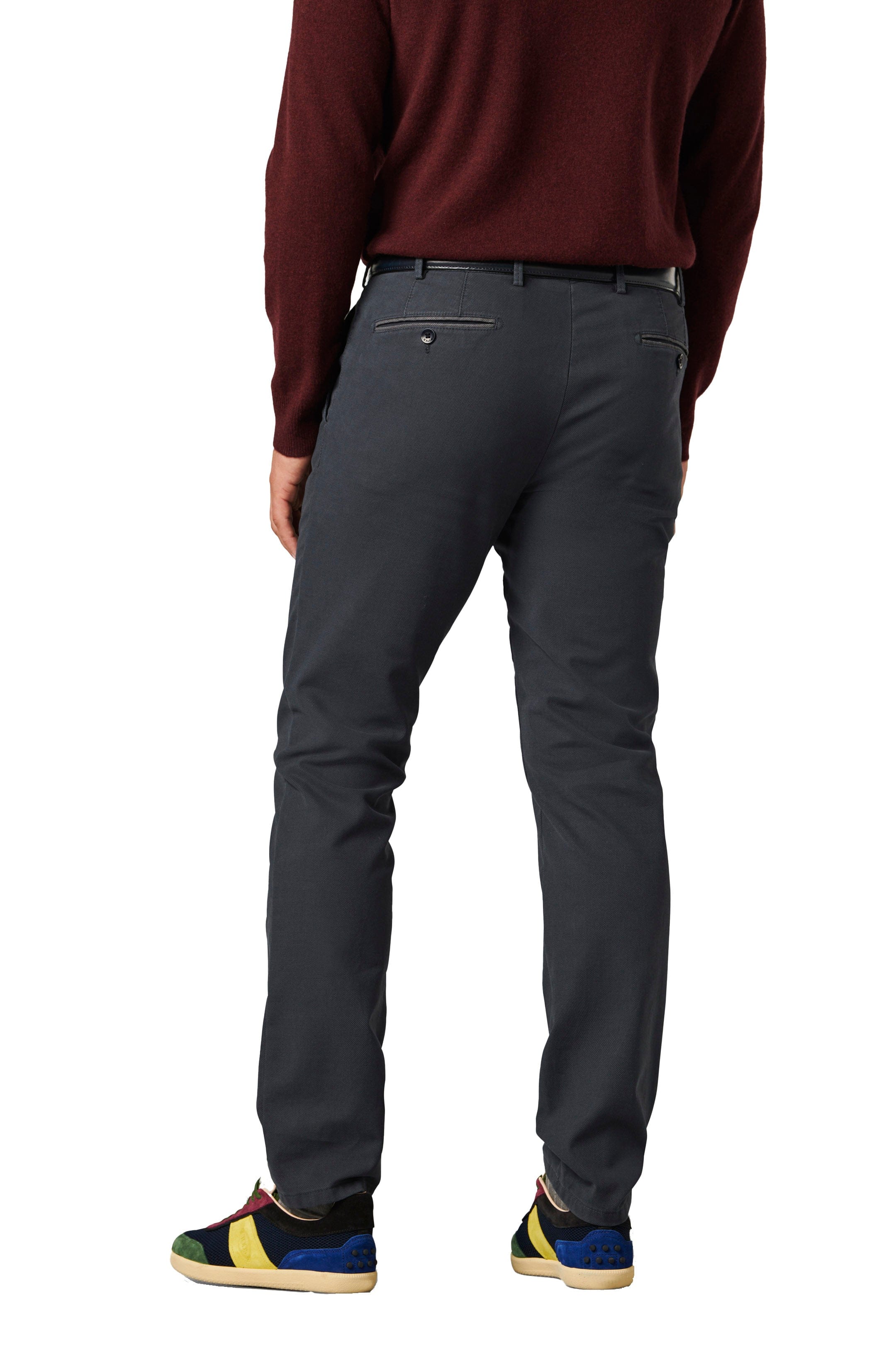 Meyer New York Two Colour Cotton Stretch Chinos - Navy