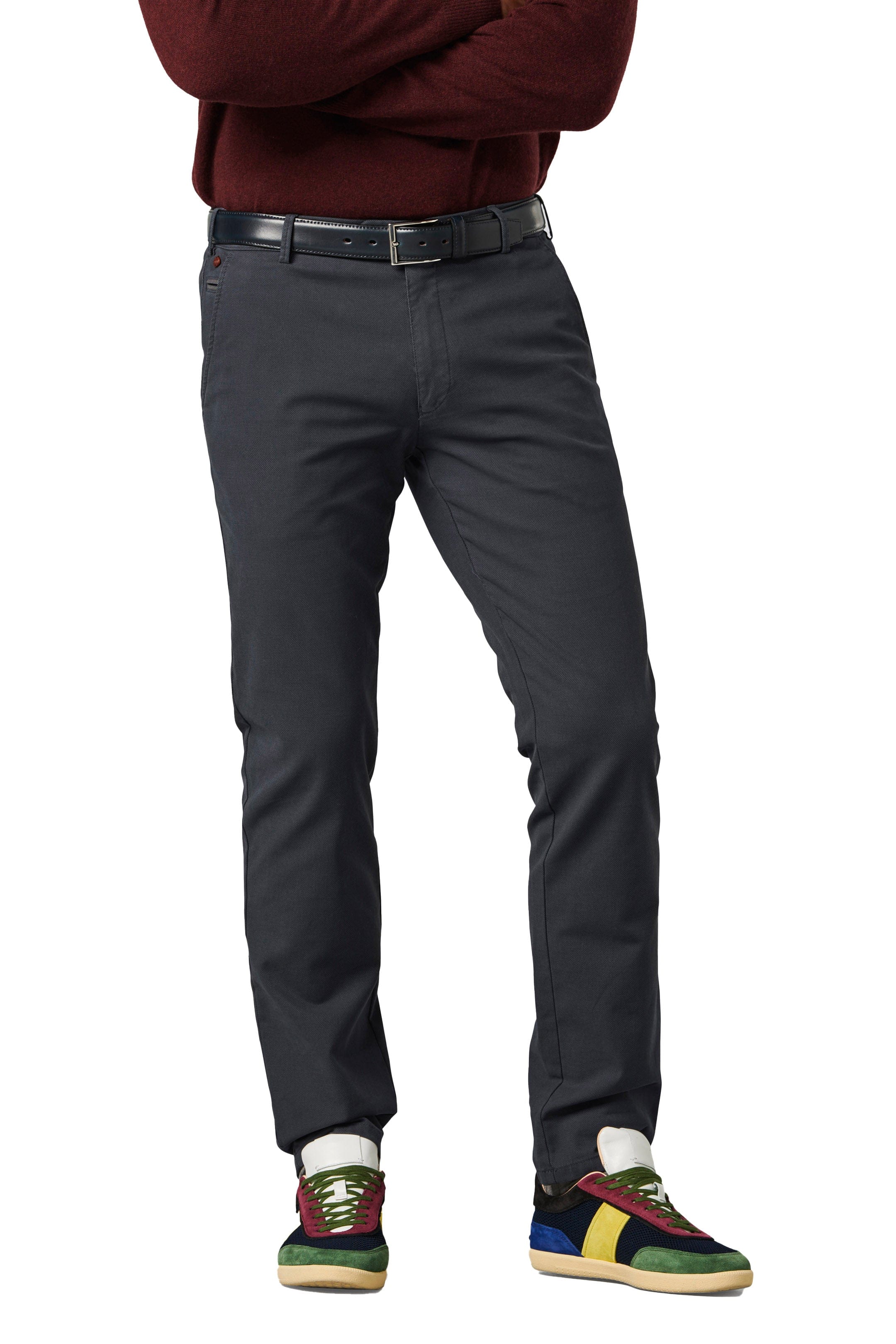 Meyer New York Two Colour Cotton Stretch Chinos - Navy