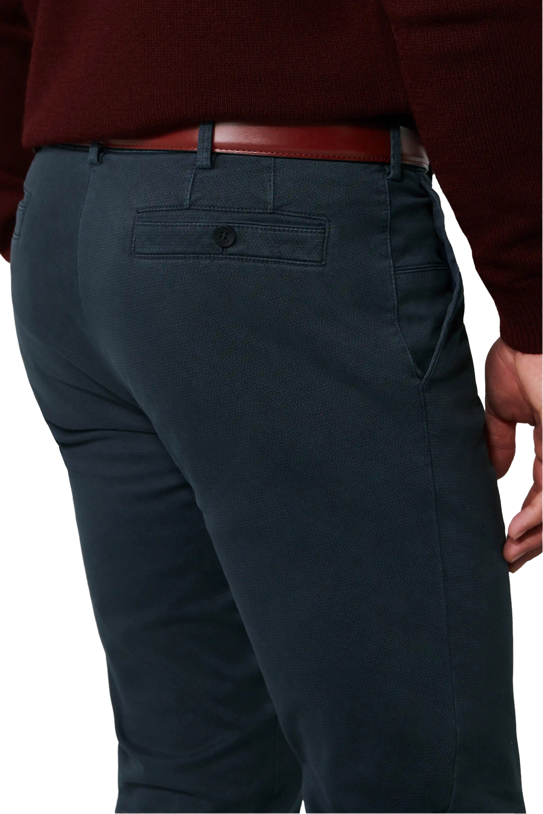Meyer New York Two Colour Cotton Stretch Chinos - Navy