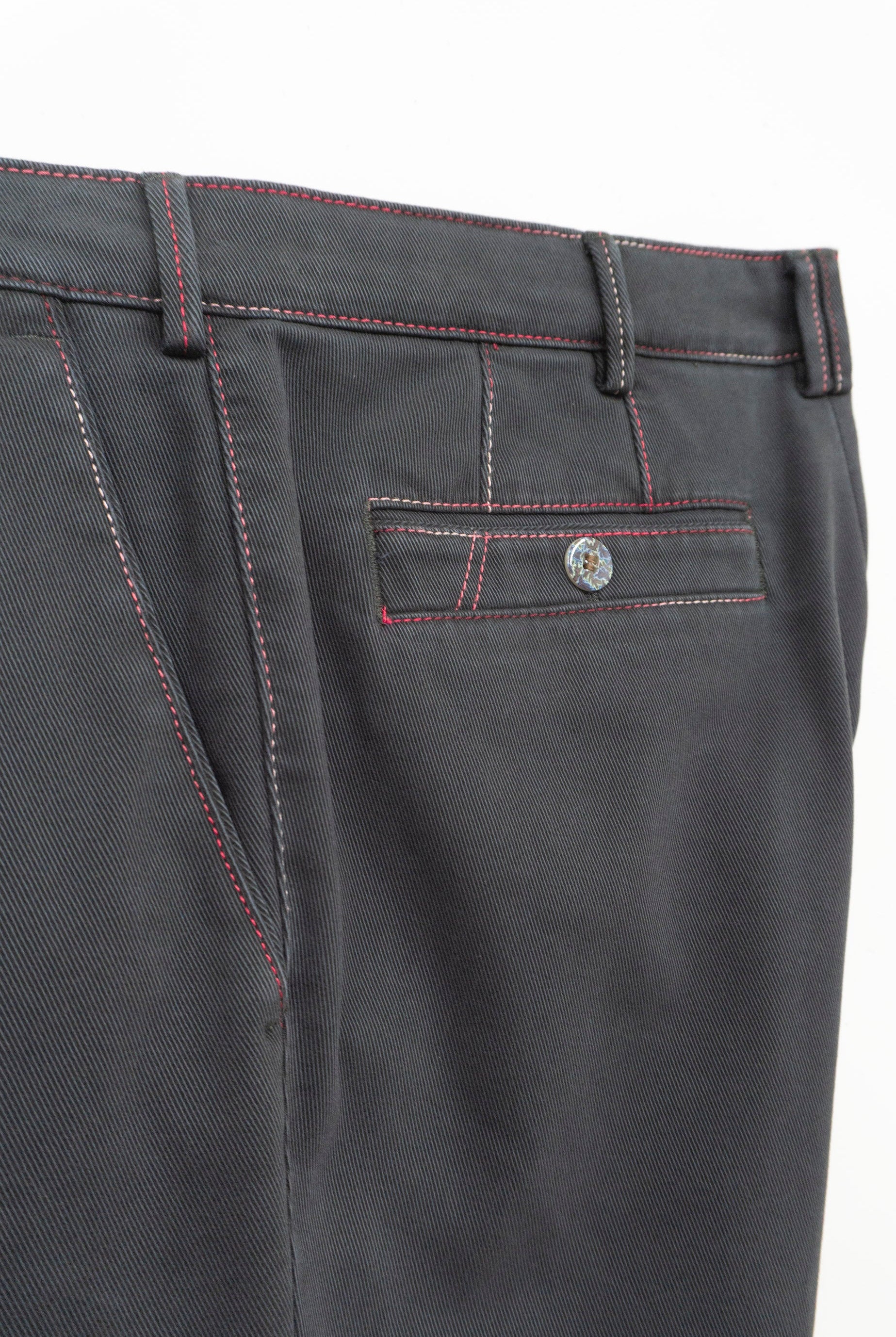 Meyer New York Winter Twill Rainbow Stitch Trousers - Charcoal