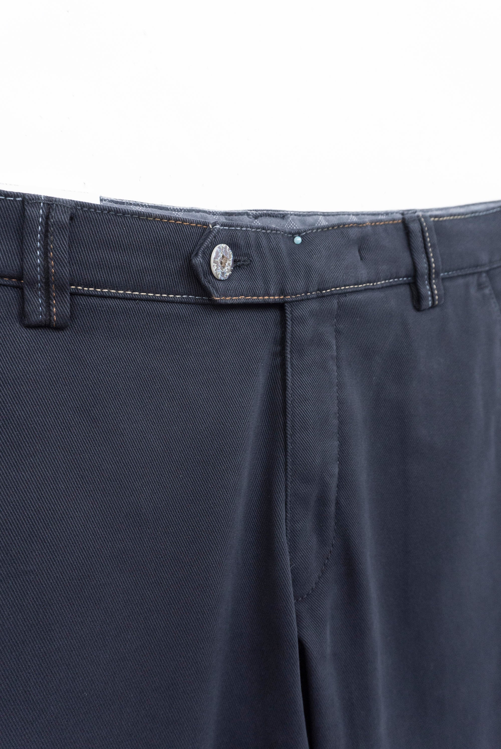 Meyer New York Winter Twill Rainbow Stitch Trousers - Navy