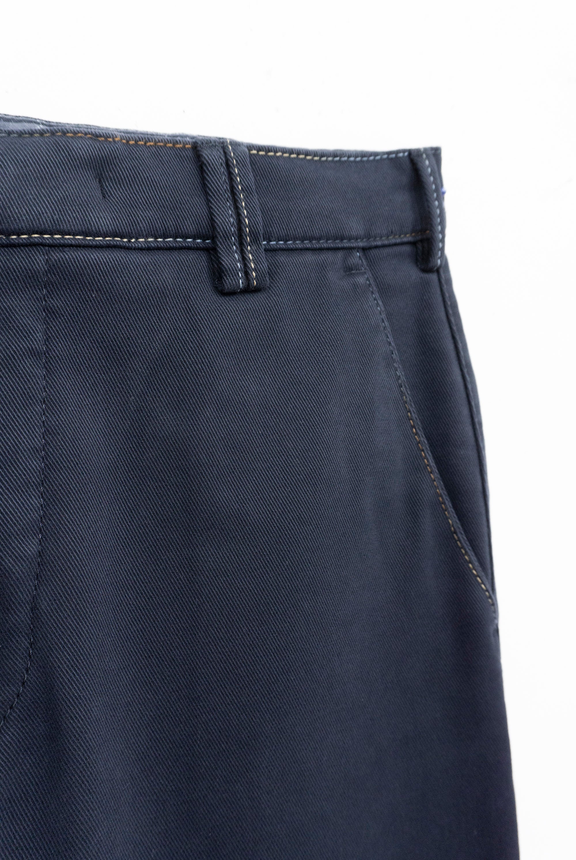 Meyer New York Winter Twill Rainbow Stitch Trousers - Navy