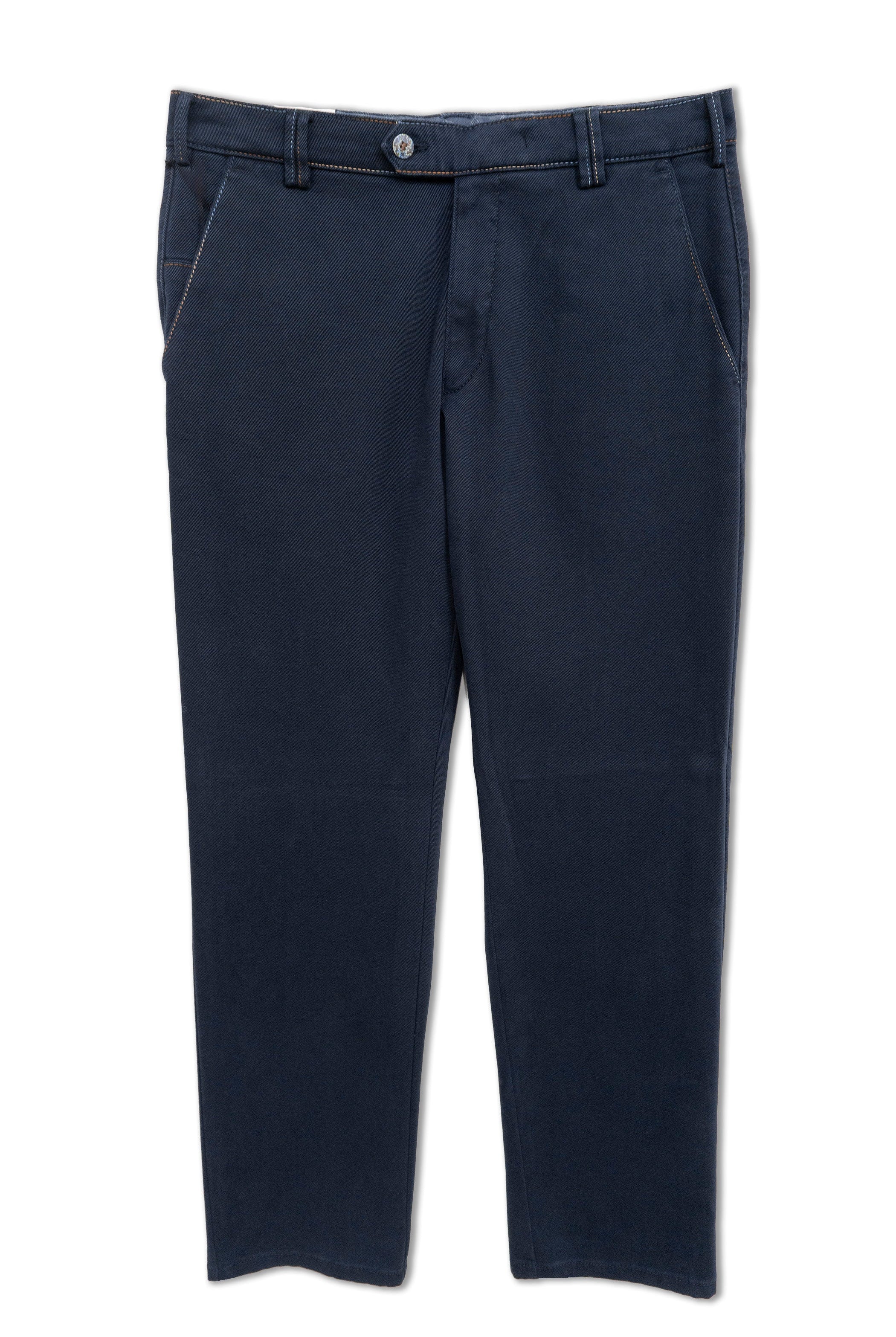 Meyer New York Winter Twill Rainbow Stitch Trousers - Navy