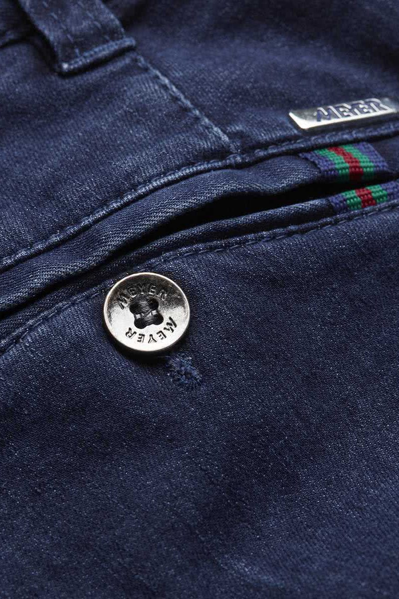 Meyer Oslo Coolmax Denim Travel Chino Trousers - Dark Stone