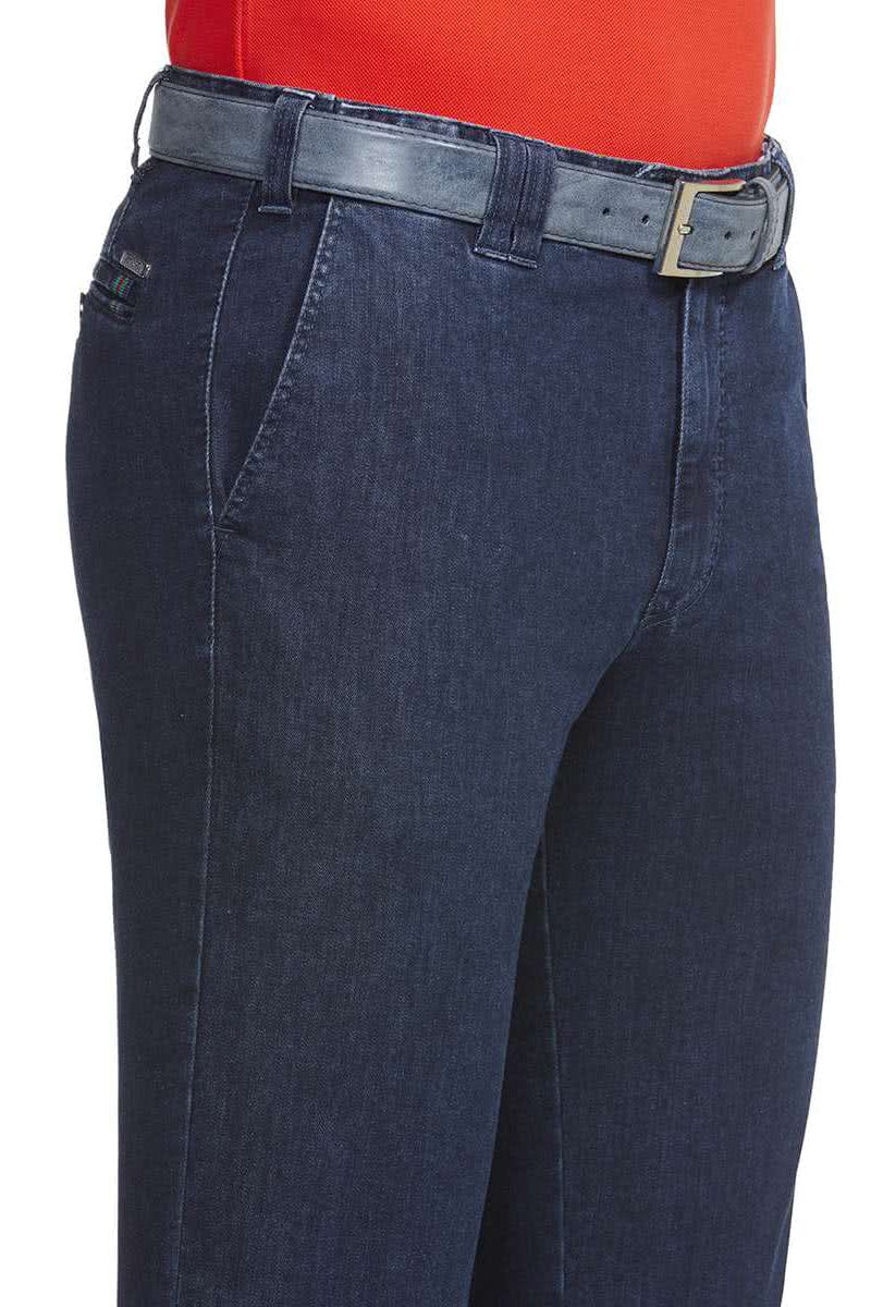 Meyer Oslo Coolmax Denim Travel Chino Trousers - Dark Stone