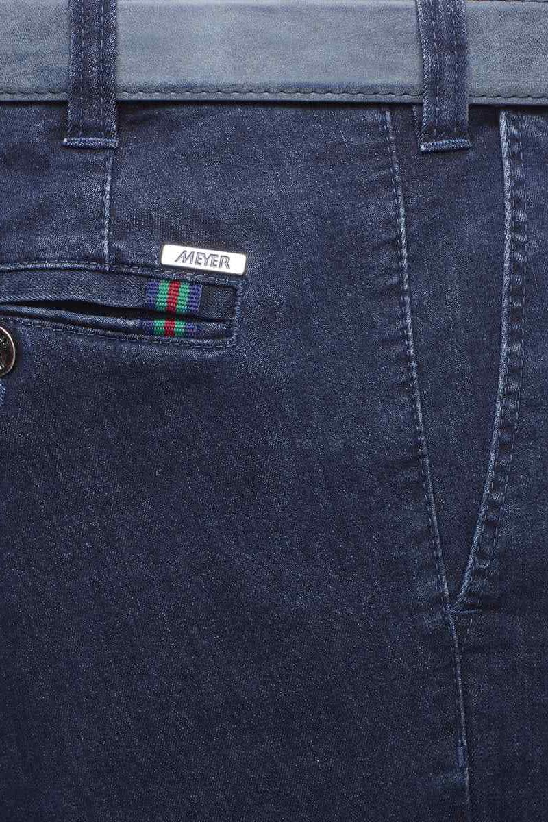 Meyer Oslo Coolmax Denim Travel Chino Trousers - Dark Stone