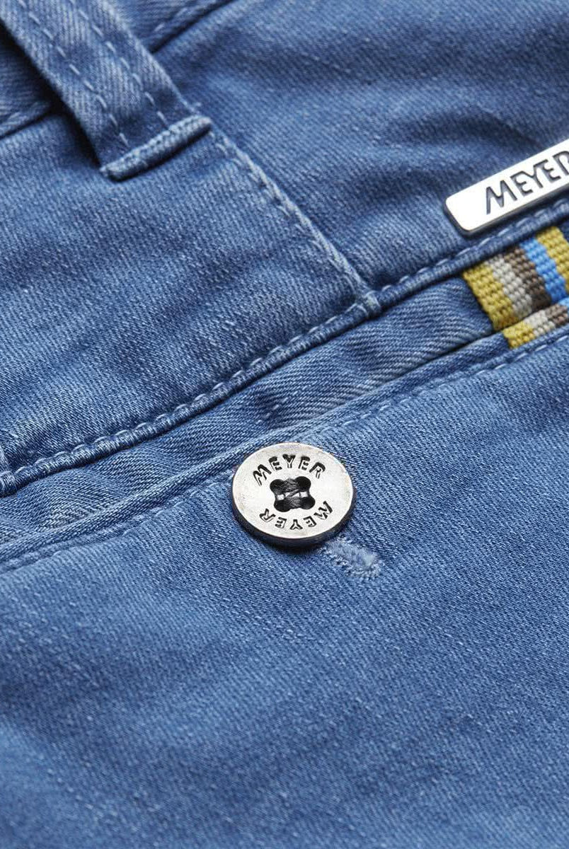 Meyer Oslo Coolmax Denim Travel Chino Trousers - Light Blue (DE)