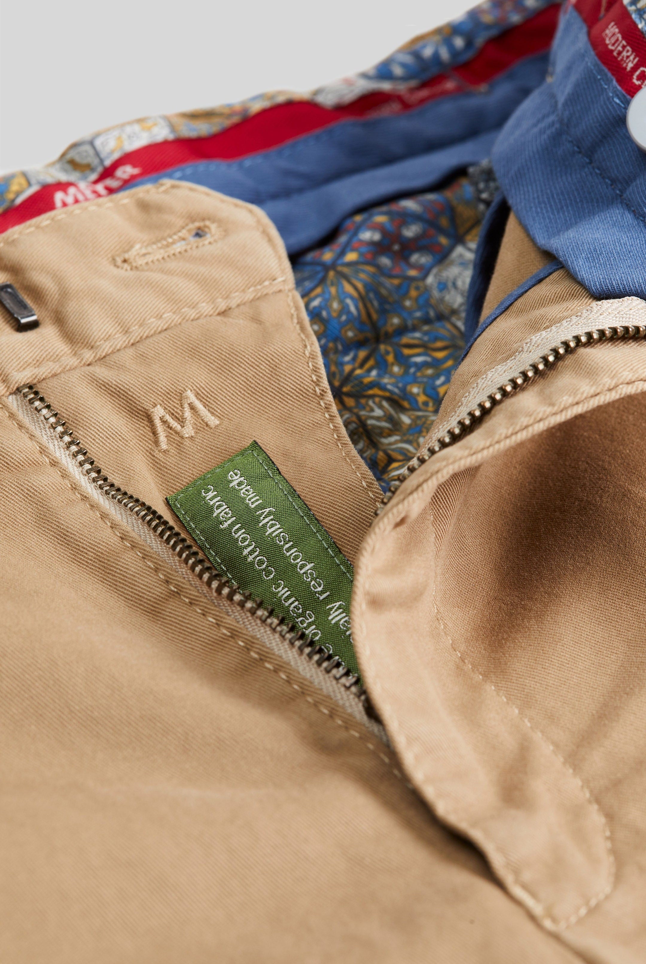 Meyer Oslo Cotton Chino Trousers - Camel