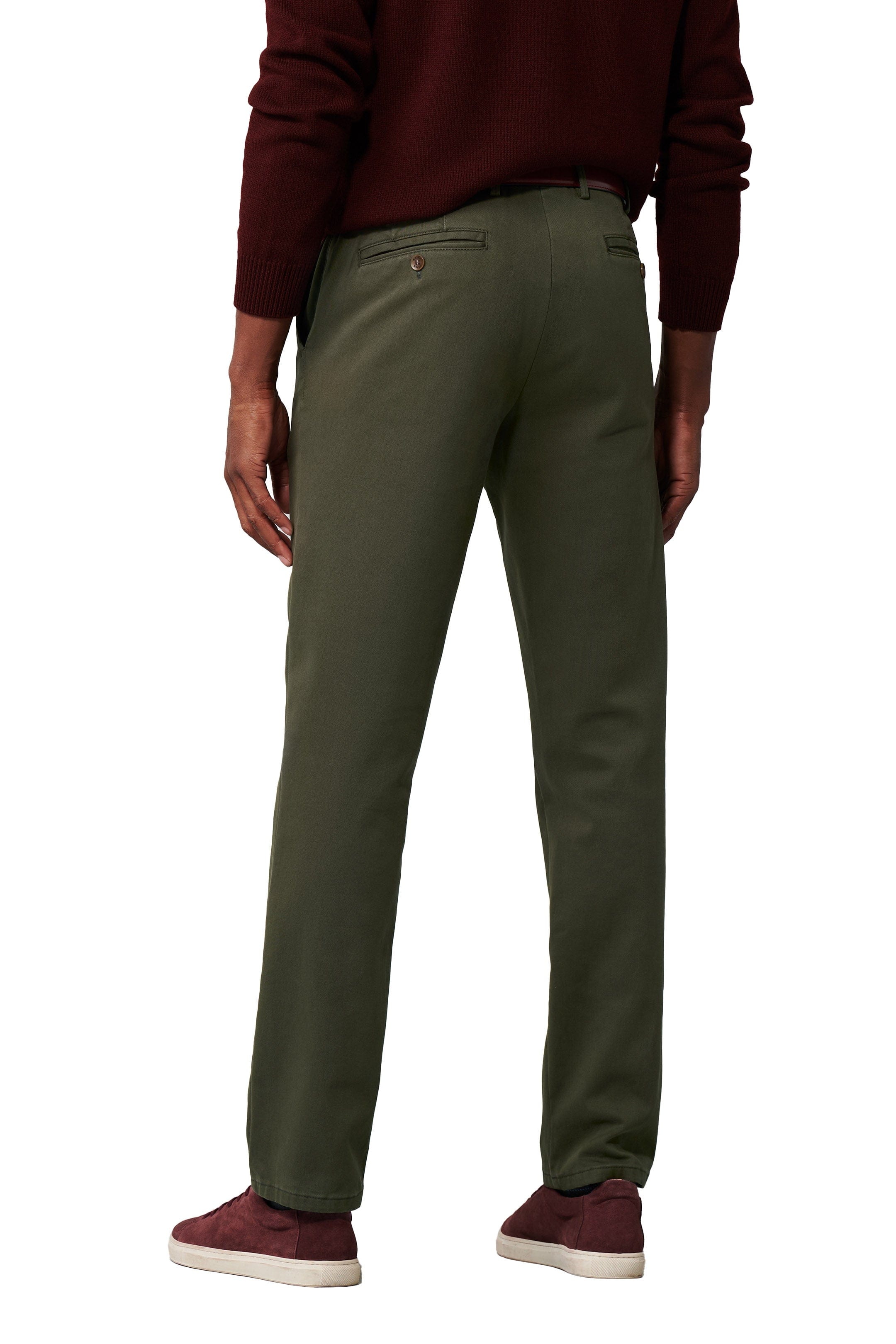 Meyer Oslo Cotton Chino Trousers - Laurel Green