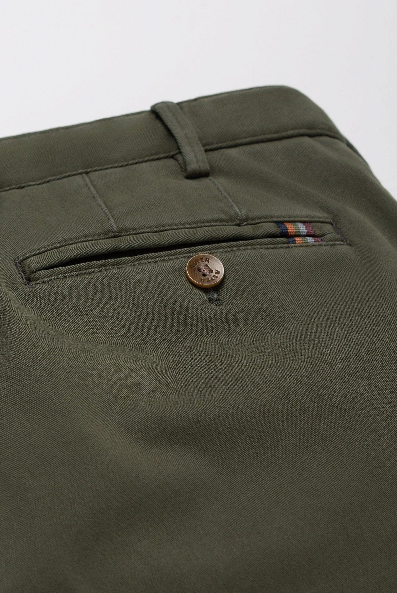 Meyer Oslo Cotton Chino Trousers - Laurel Green