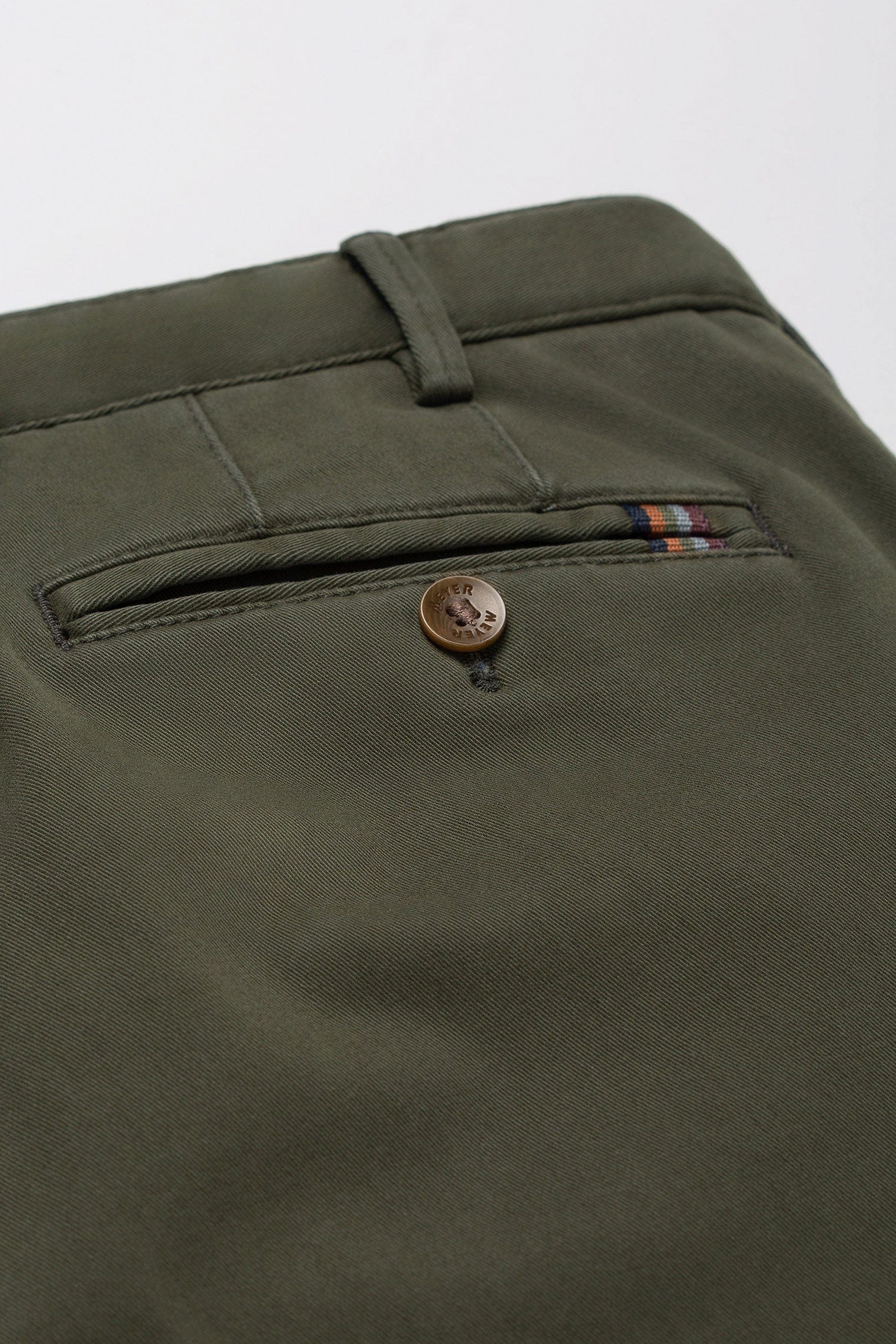 Meyer Oslo Cotton Chino Trousers - Laurel Green