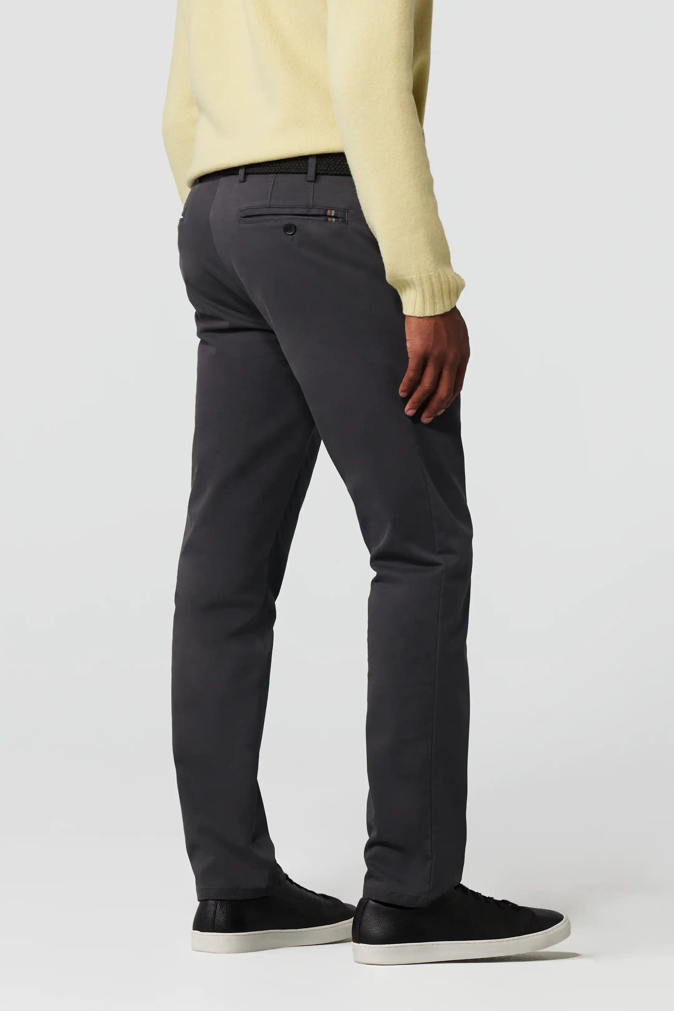 Meyer Oslo Cotton Stretch Waist Chinos - Charcoal