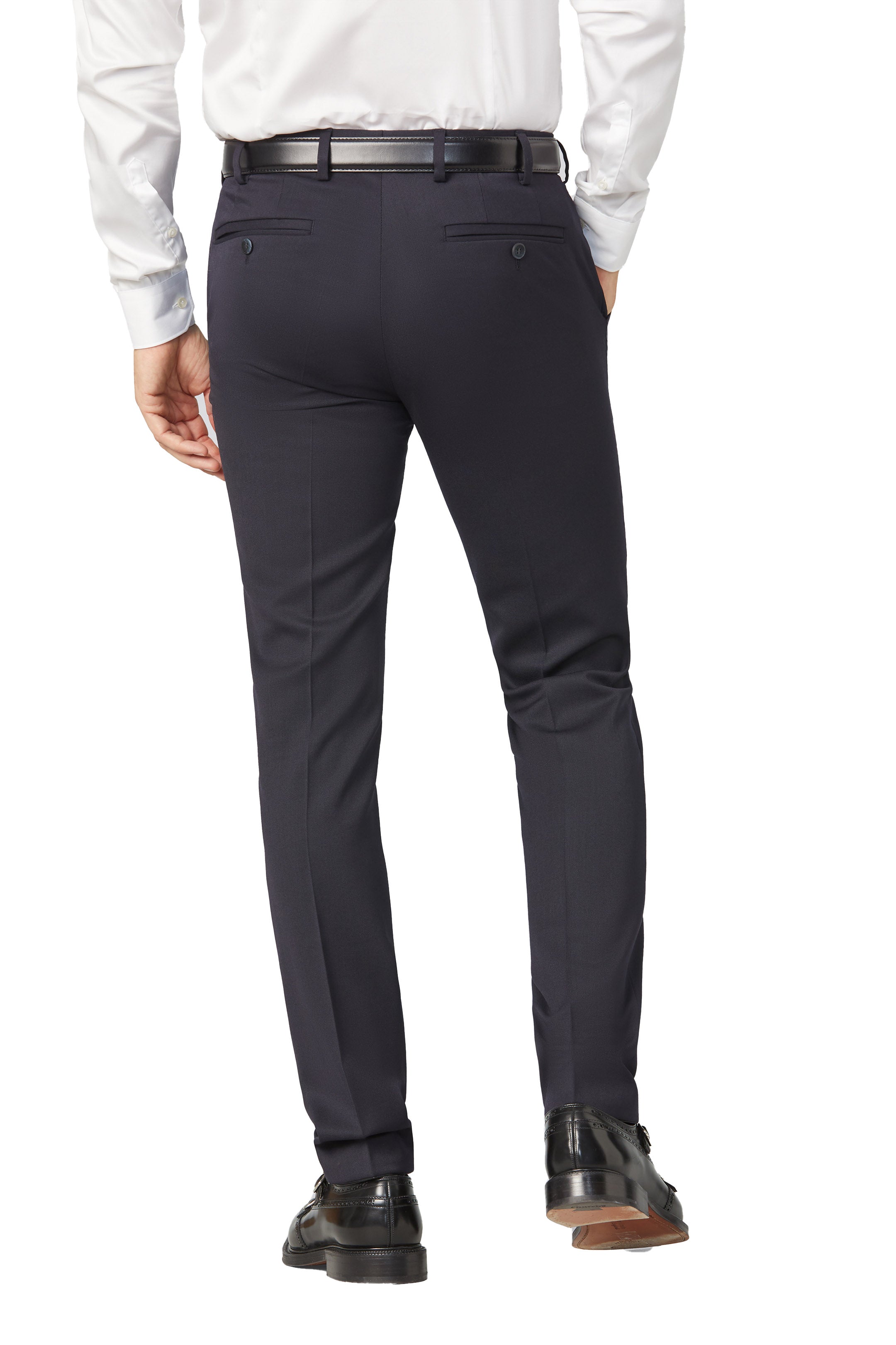 Meyer Oslo Poly/Wool Travel Trousers - Navy