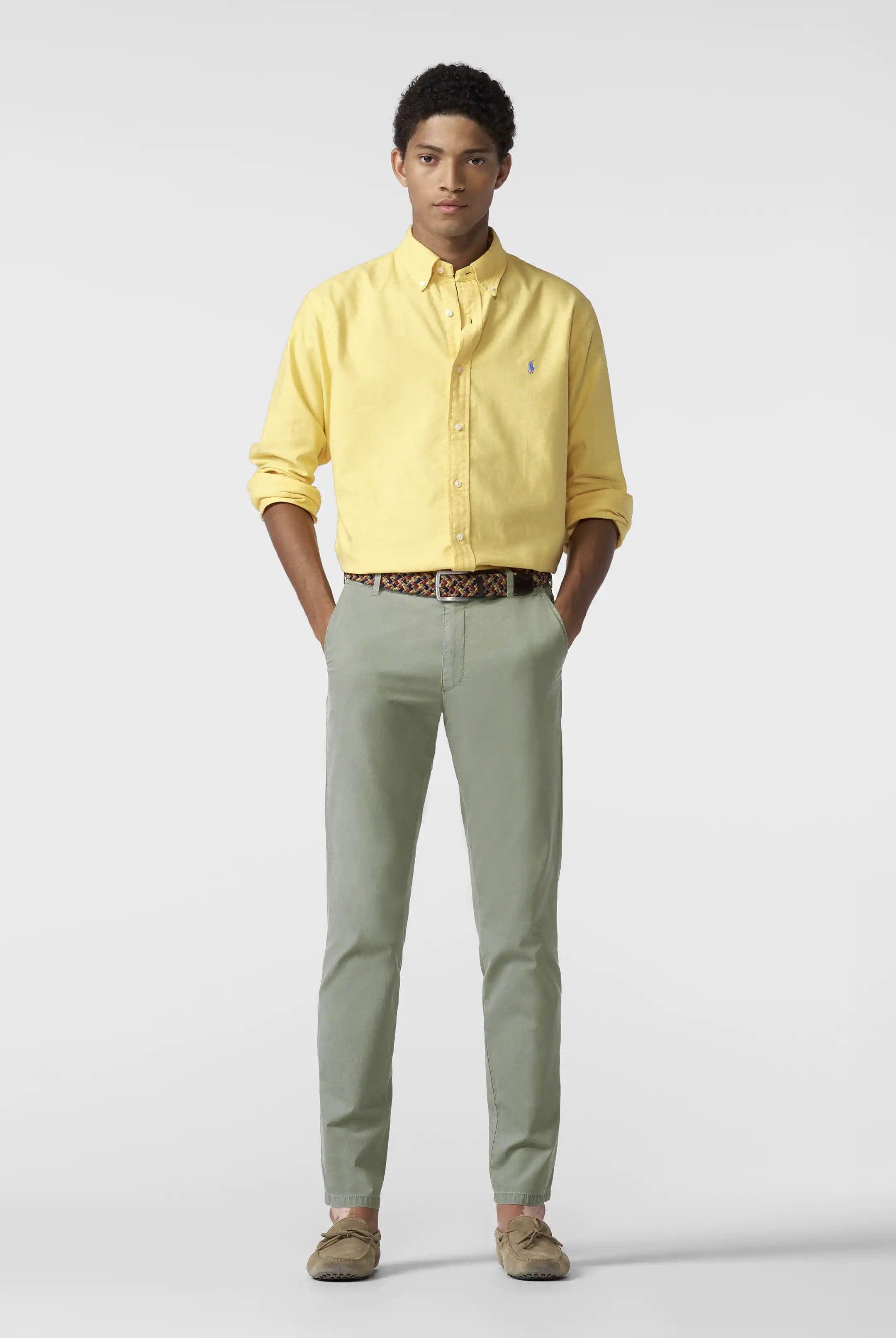 Meyer Oslo Stretch Waist Micro Cotton Summer Chinos - Washed Sage