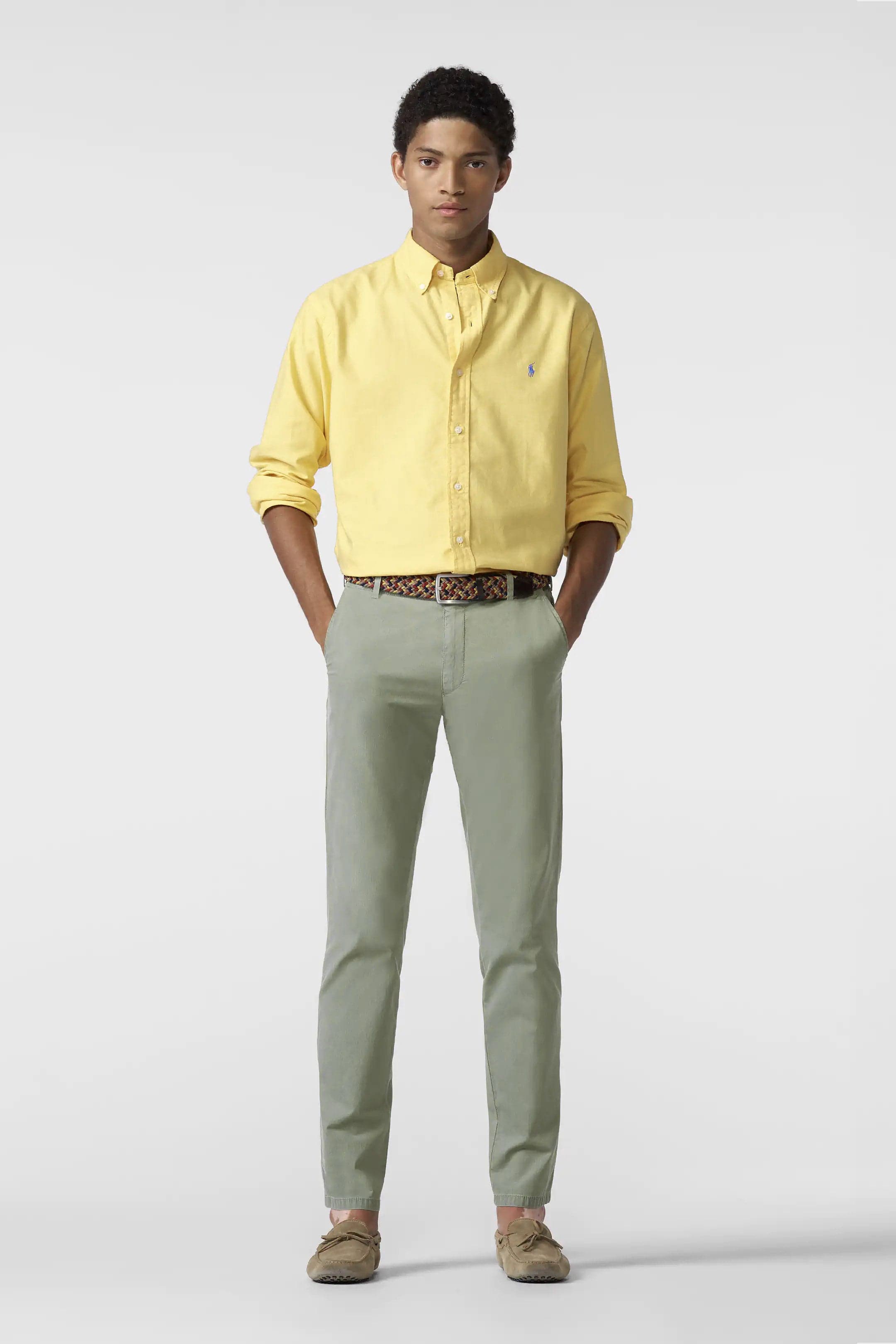 Meyer Oslo Stretch Waist Micro Cotton Summer Chinos - Washed Sage