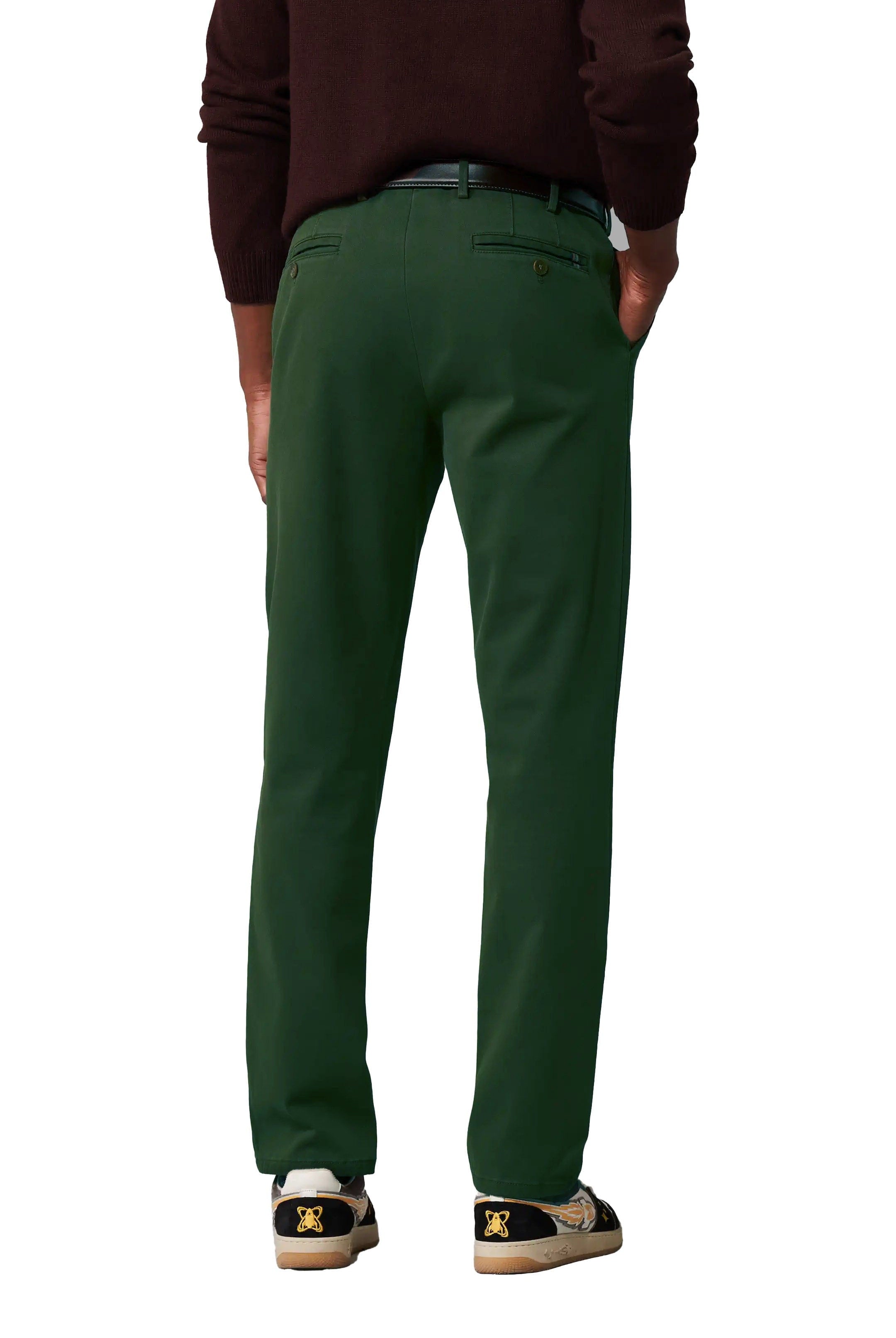 Meyer Oslo Super Soft Organic Cotton Chinos - Forest Green