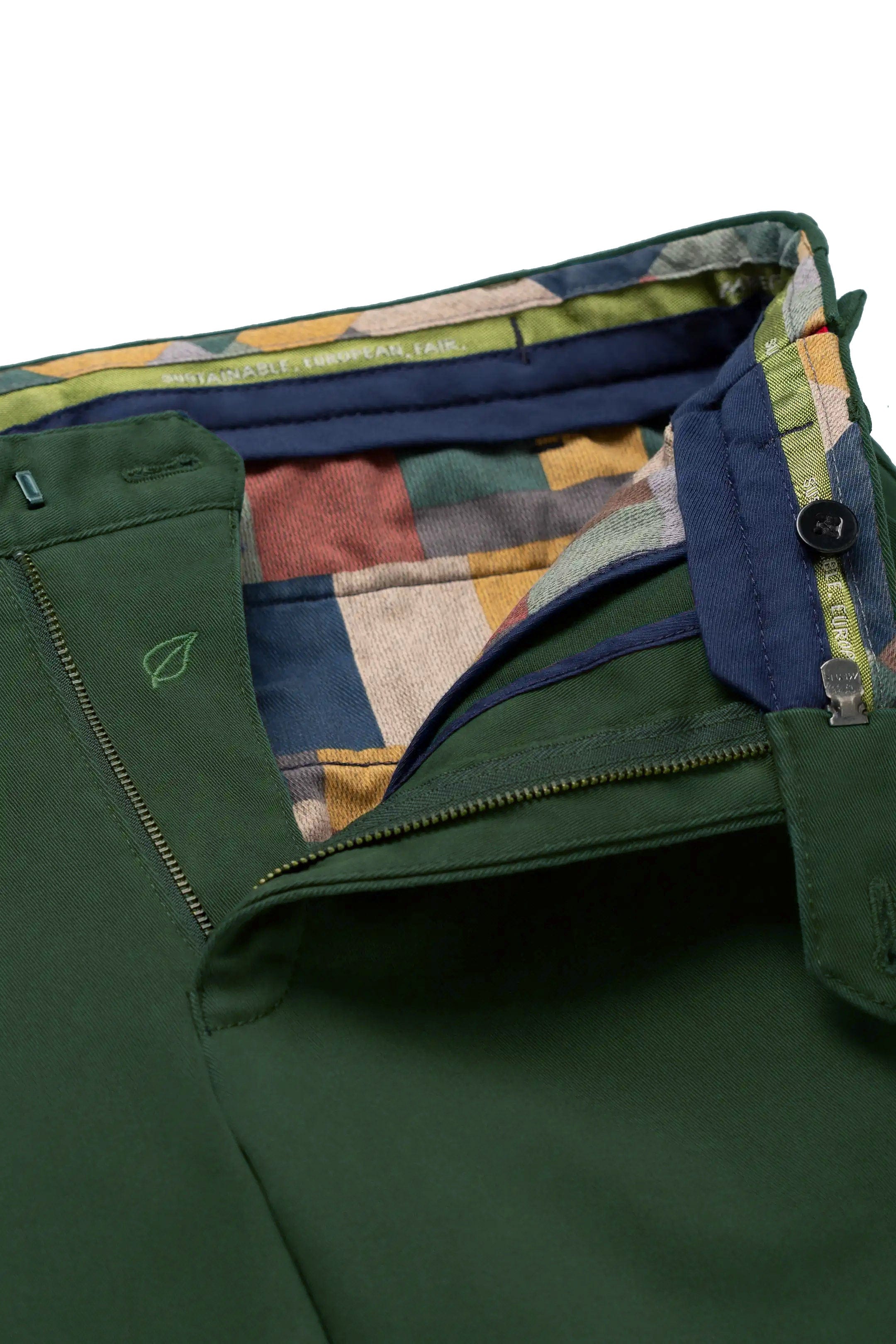 Meyer Oslo Super Soft Organic Cotton Chinos - Forest Green