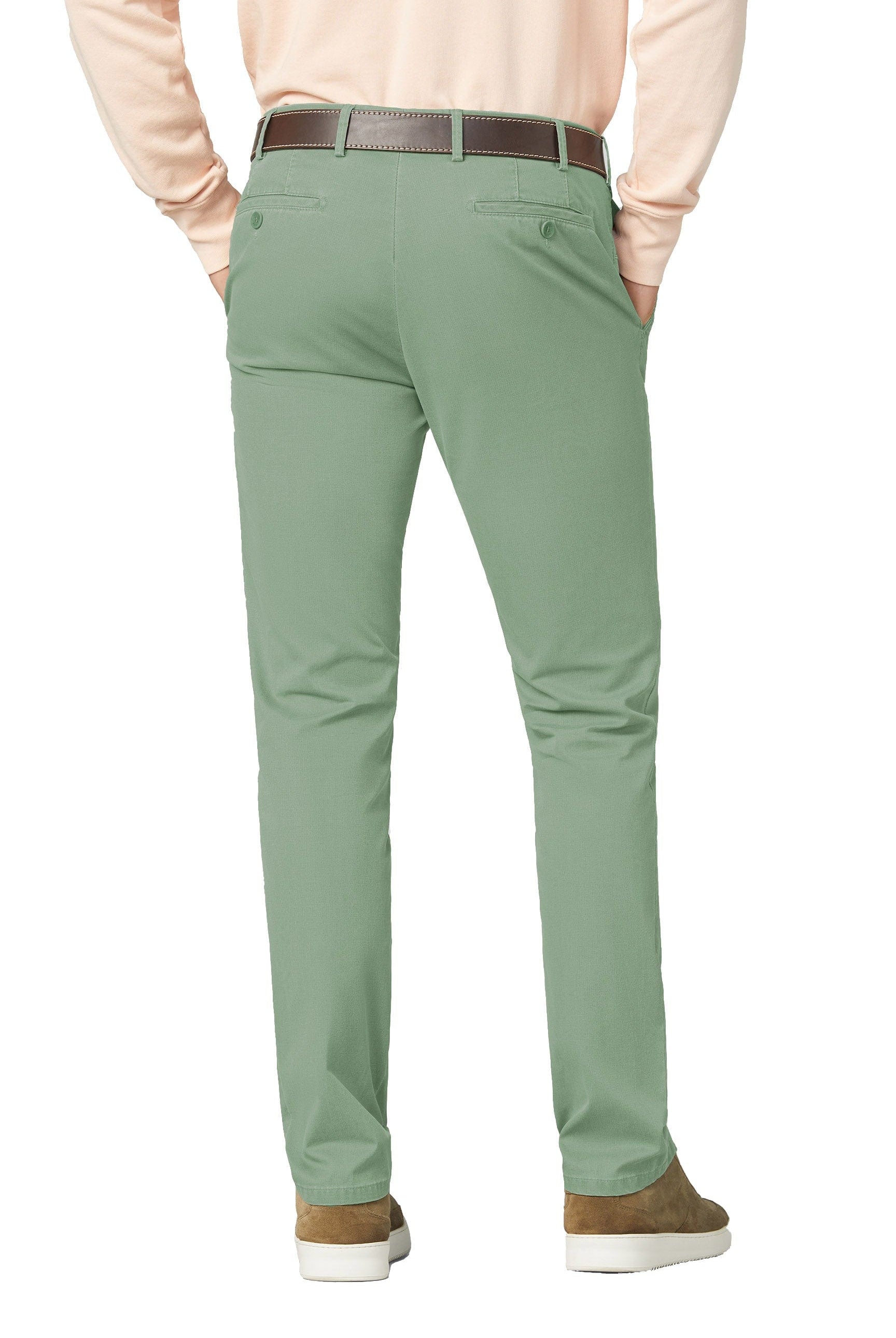 Meyer Rio Cotton Stretch Chino Trousers - Sage
