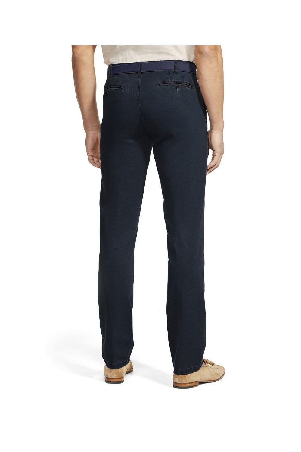 Meyer Rio Organic Cotton Stretch Chino Summer Trousers - Navy