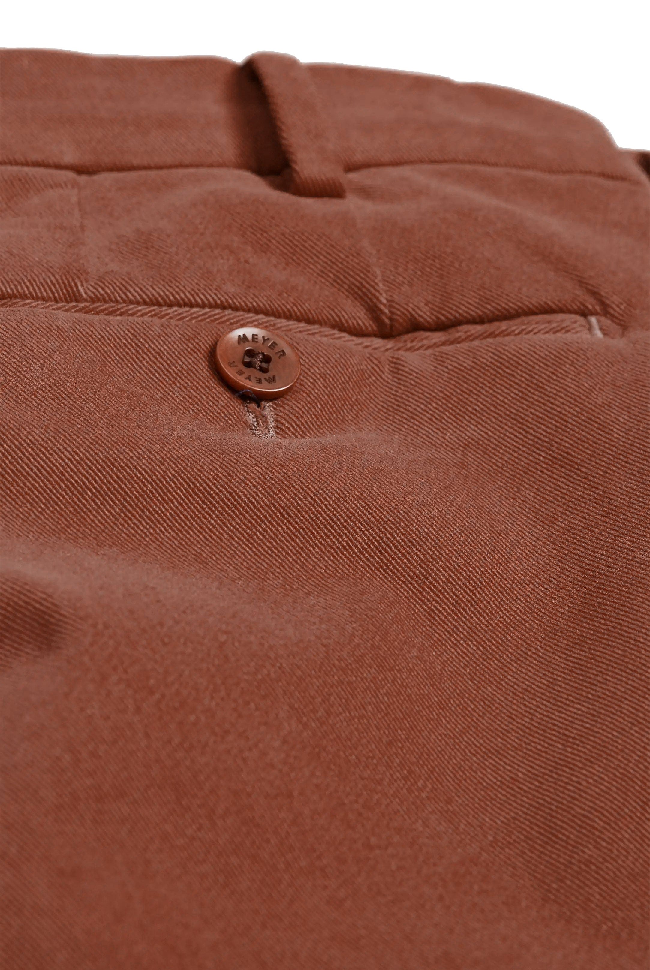 Meyer Rio Organic Cotton Stretch Chino Trousers - Brick