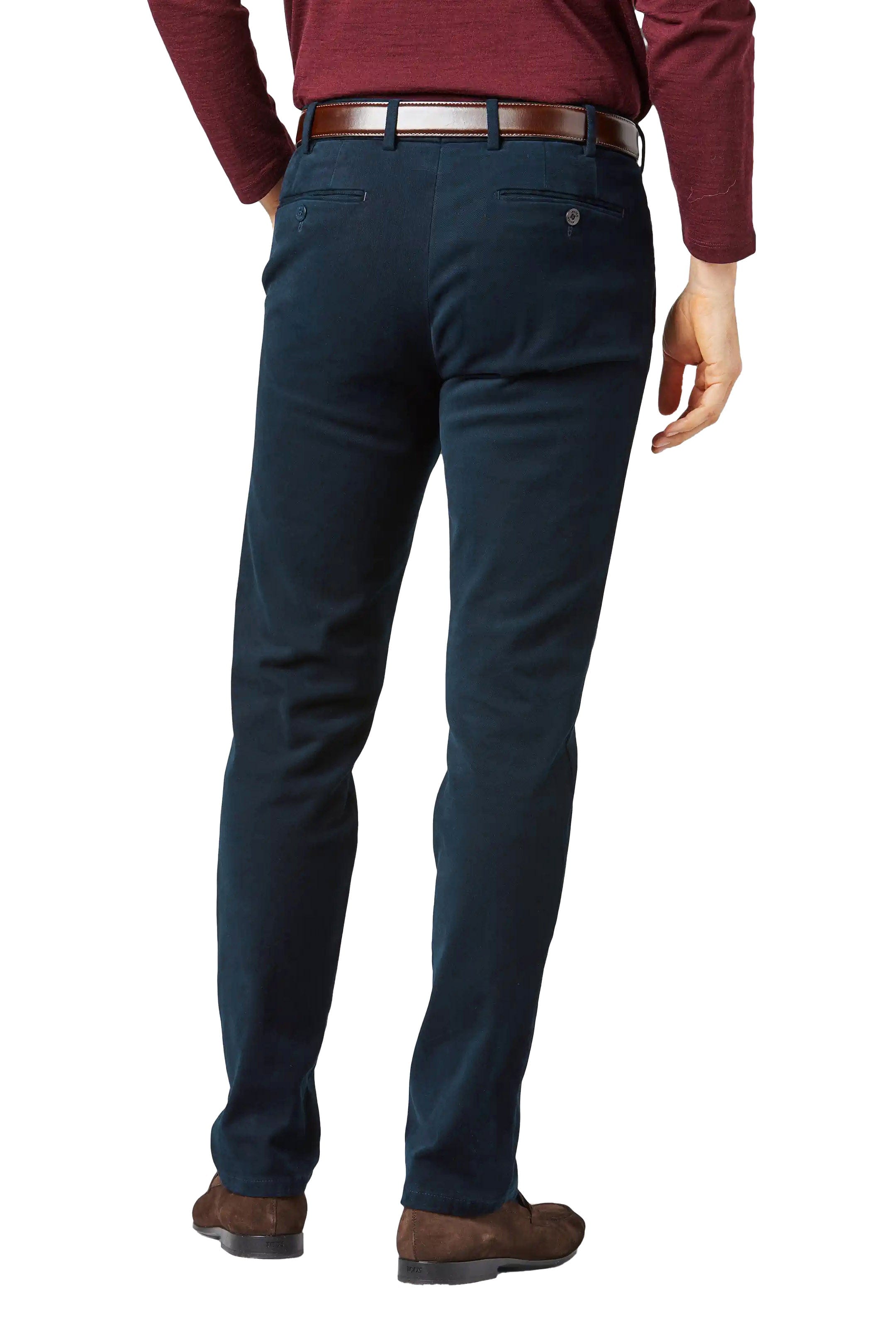 Meyer Rio Organic Cotton Stretch Chino Trousers - Navy