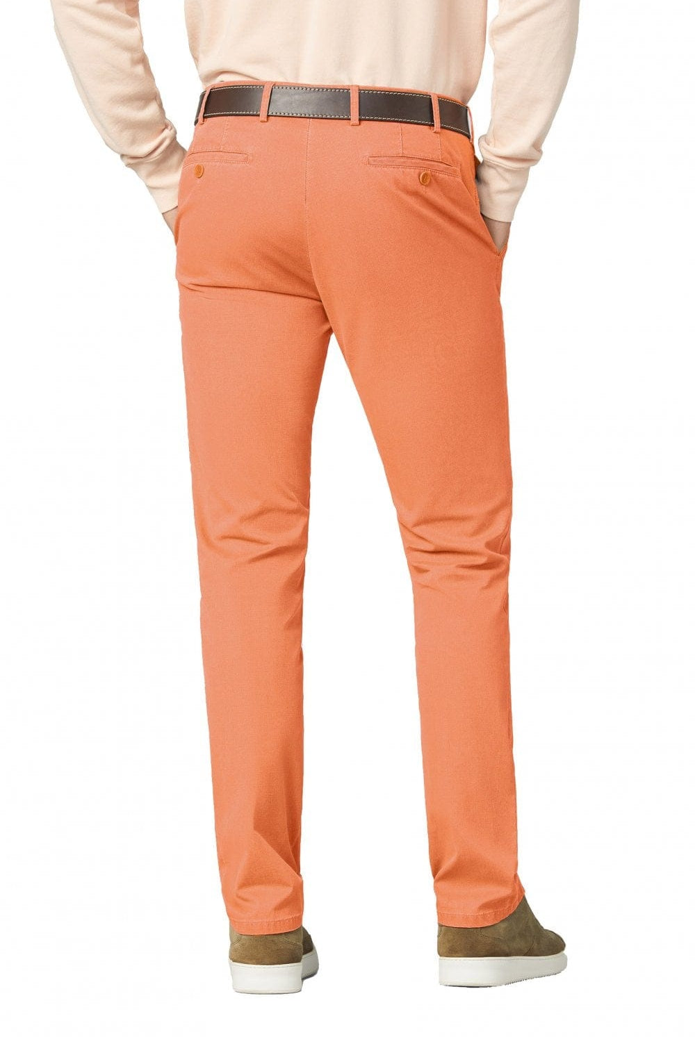 Meyer Rio Organic Cotton Stretch Chino Trousers - Pumpkin