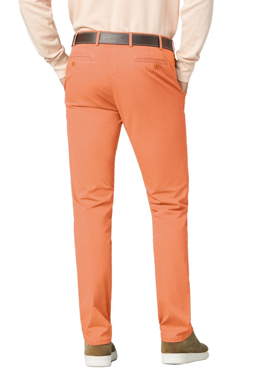 Meyer Rio Organic Cotton Stretch Chino Trousers - Pumpkin