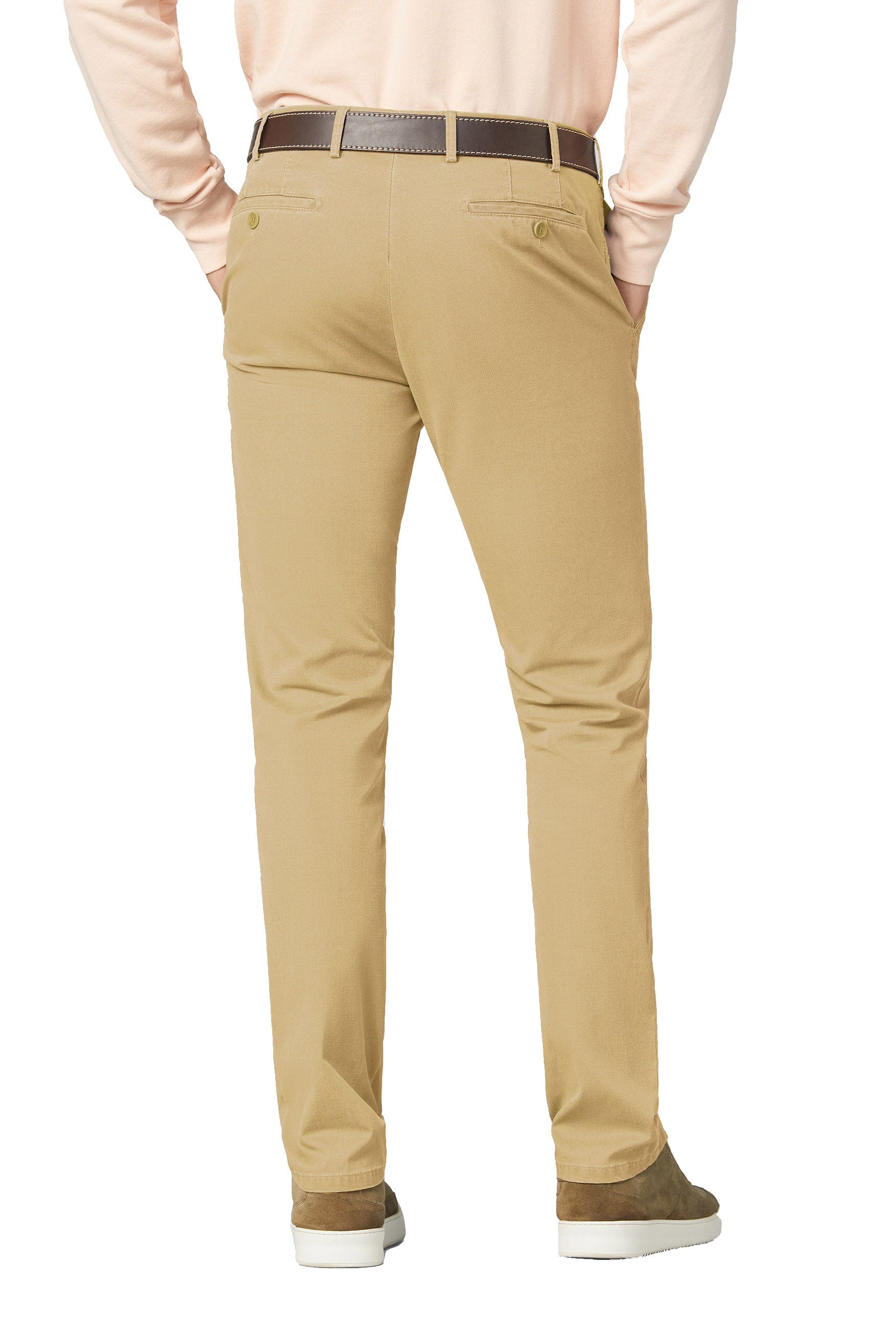 Meyer Rio Organic Cotton Stretch Chino Trousers - Stone