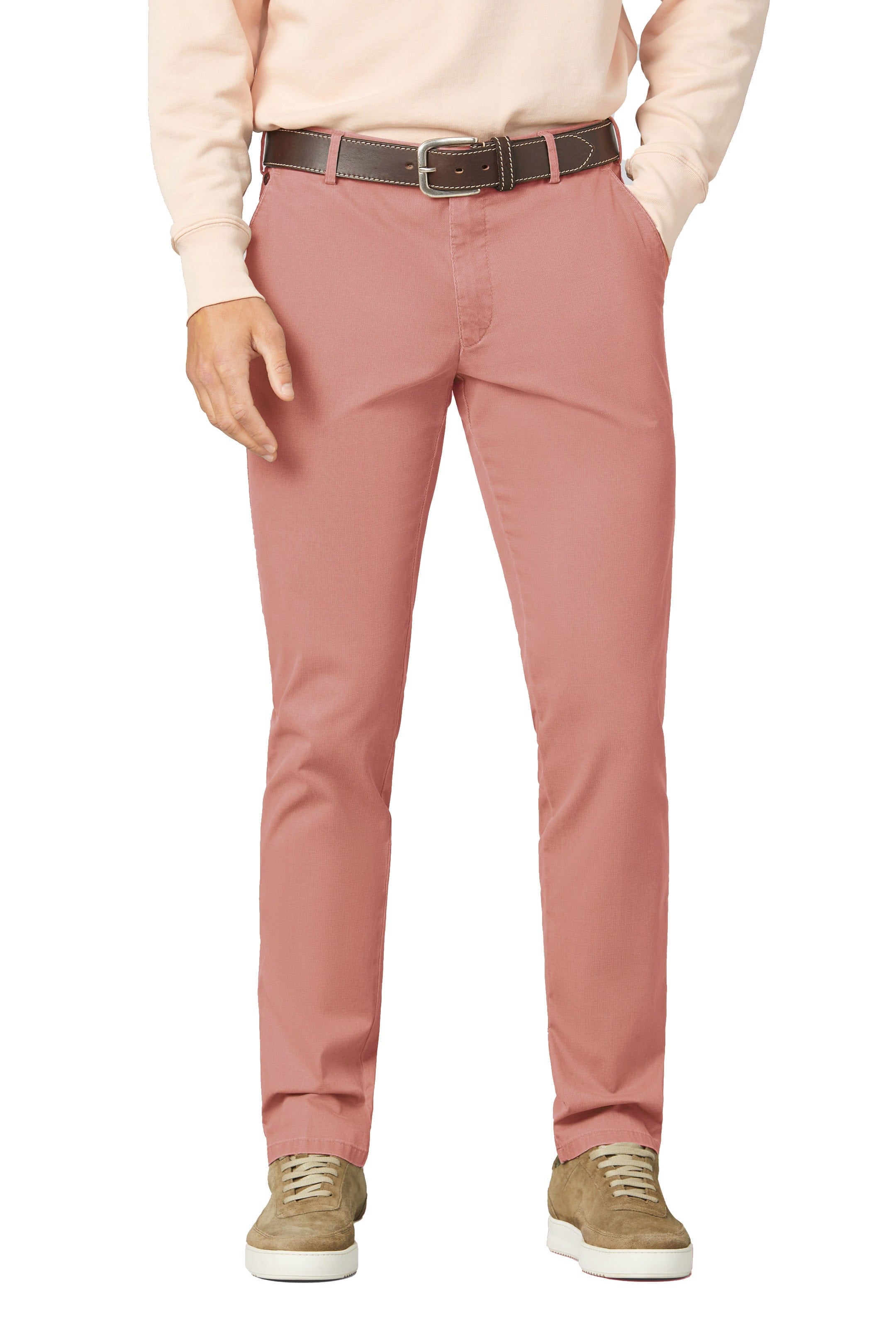 Meyer Rio Stretch Light Cotton Twill Chinos - Dusky Pink
