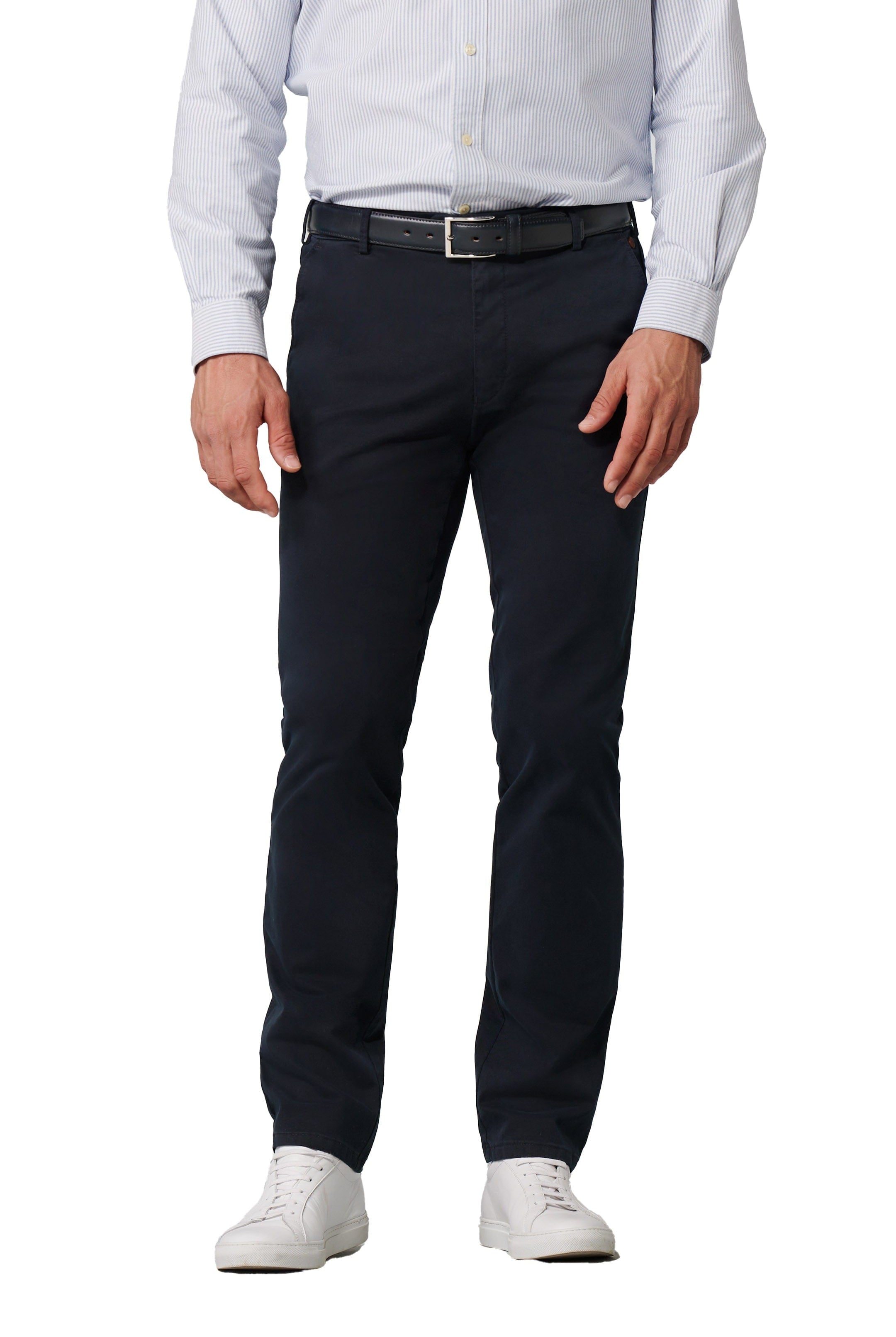Meyer Roma Cotton Chino Trousers - Navy