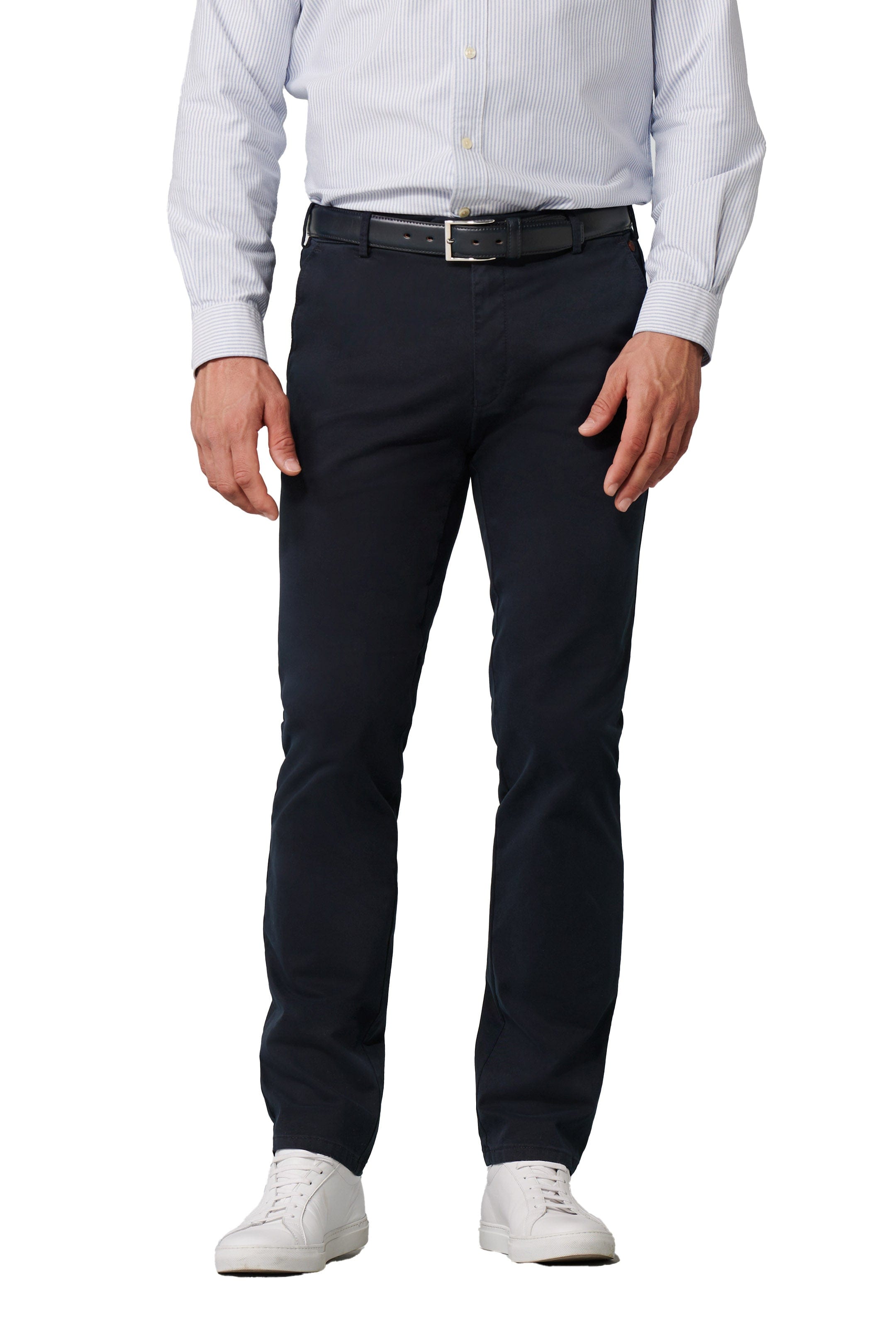Meyer Roma Cotton Chino Trousers - Navy