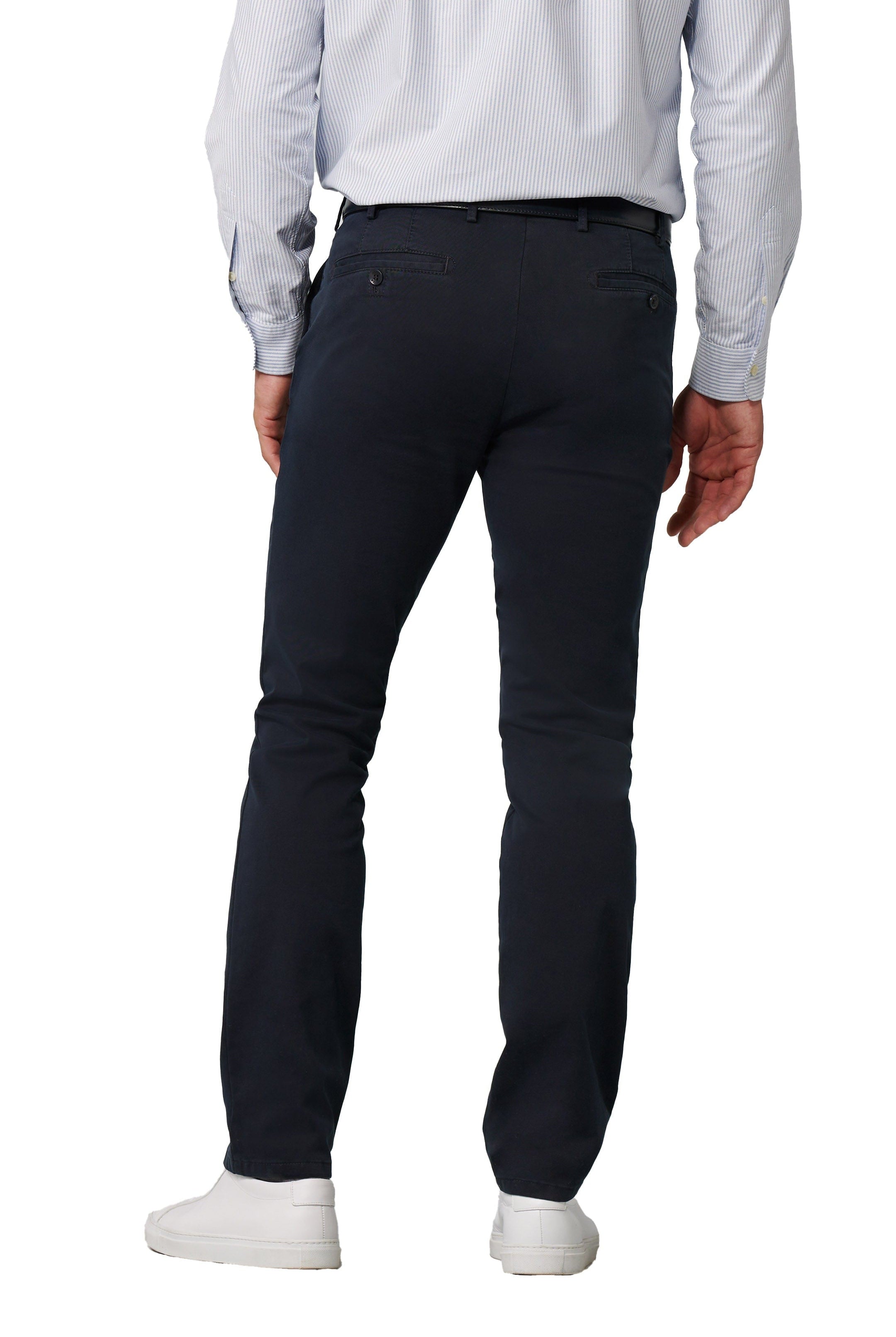 Meyer Roma Cotton Chino Trousers - Navy