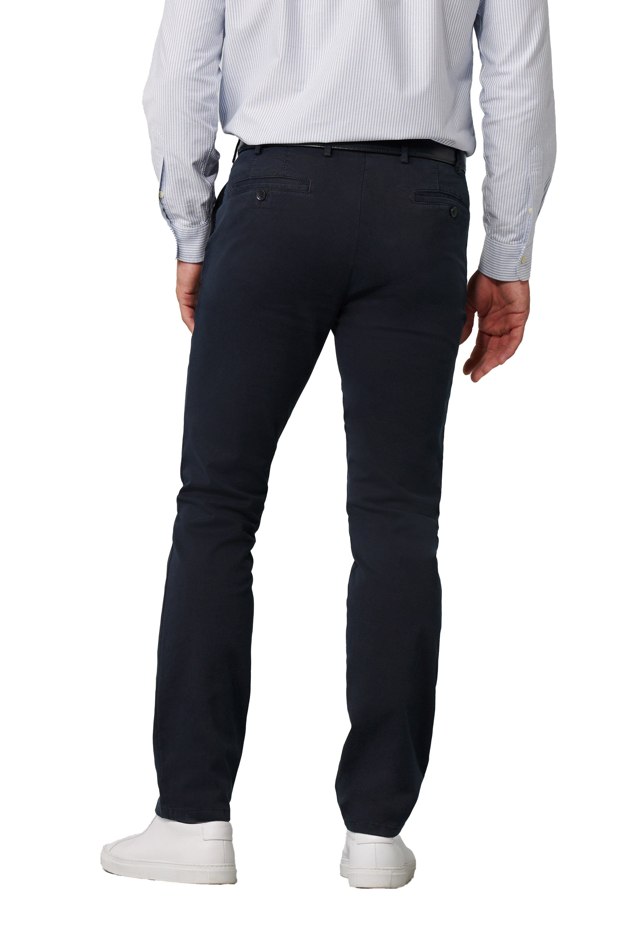 Meyer Roma Cotton Chino Trousers - Navy