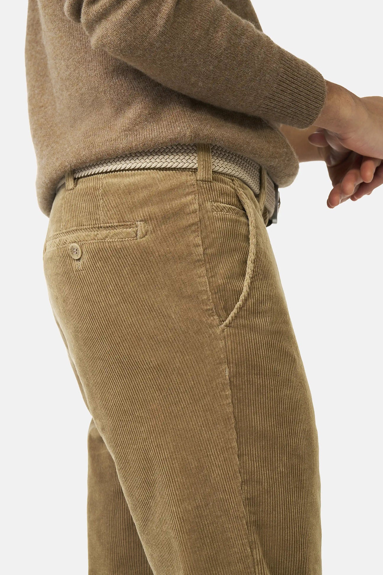Meyer Roma Cotton Corduroy Trousers - Cappuccino