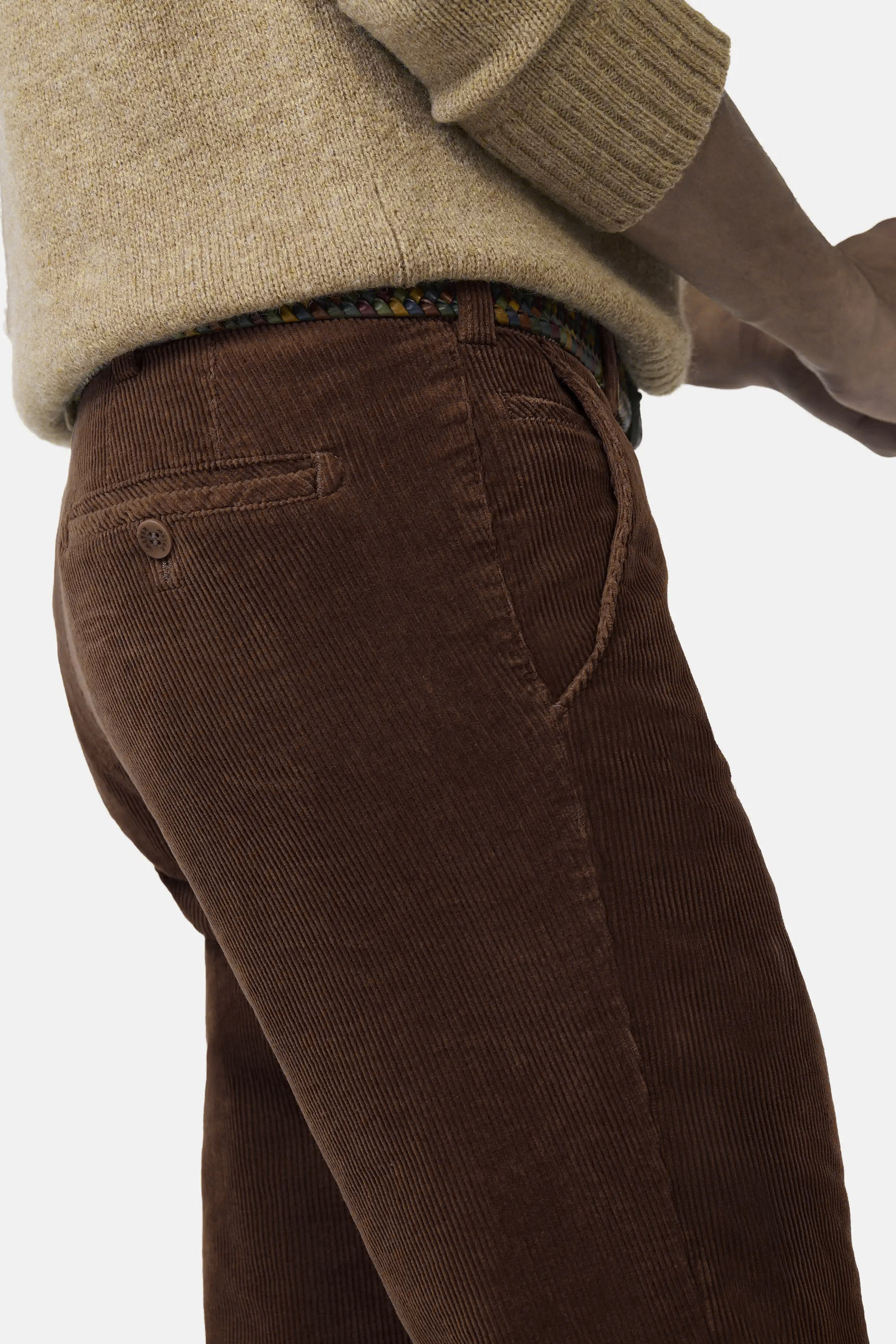 Meyer Roma Cotton Corduroy Trousers - Chestnut Brown