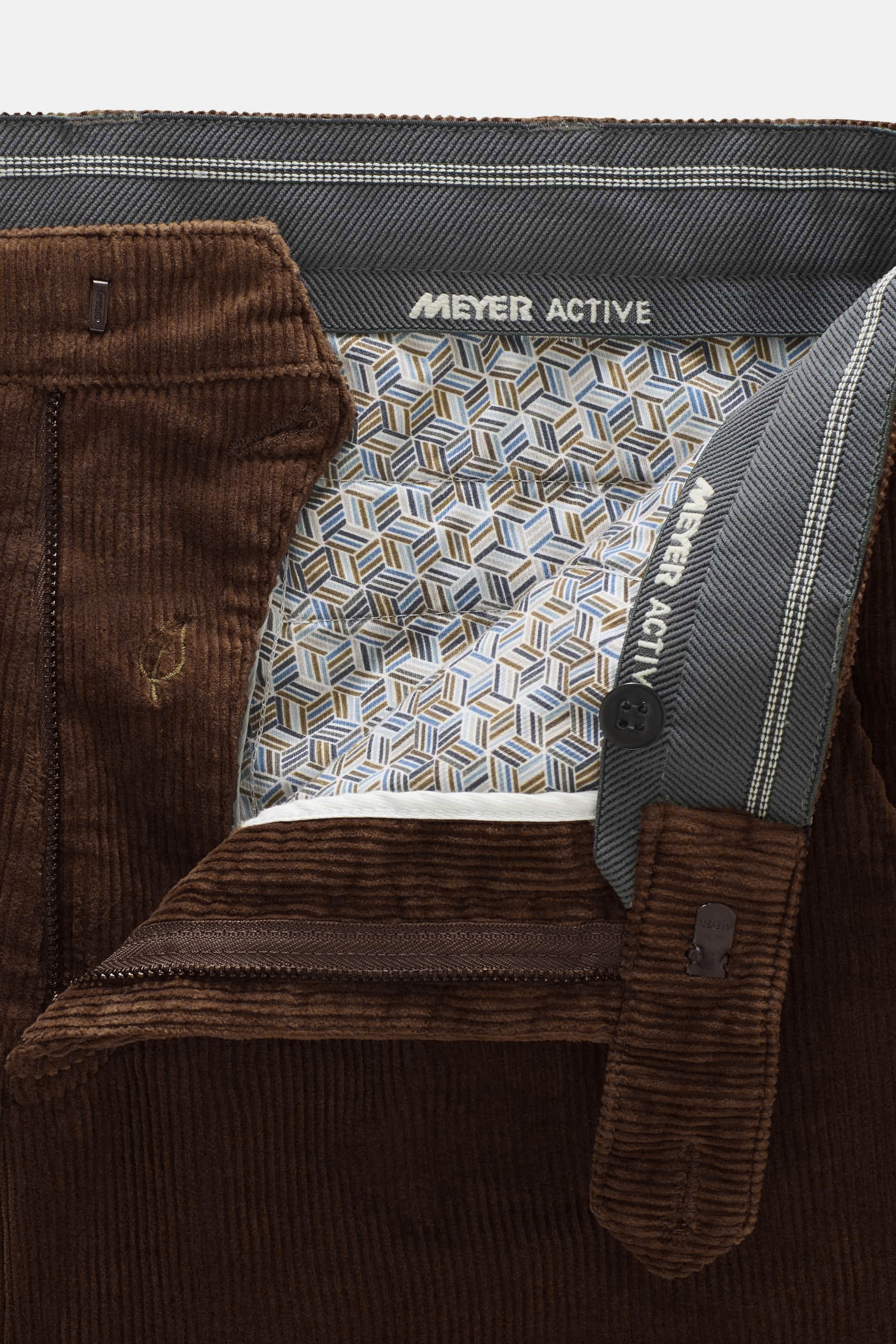 Meyer Roma Cotton Corduroy Trousers - Chestnut Brown