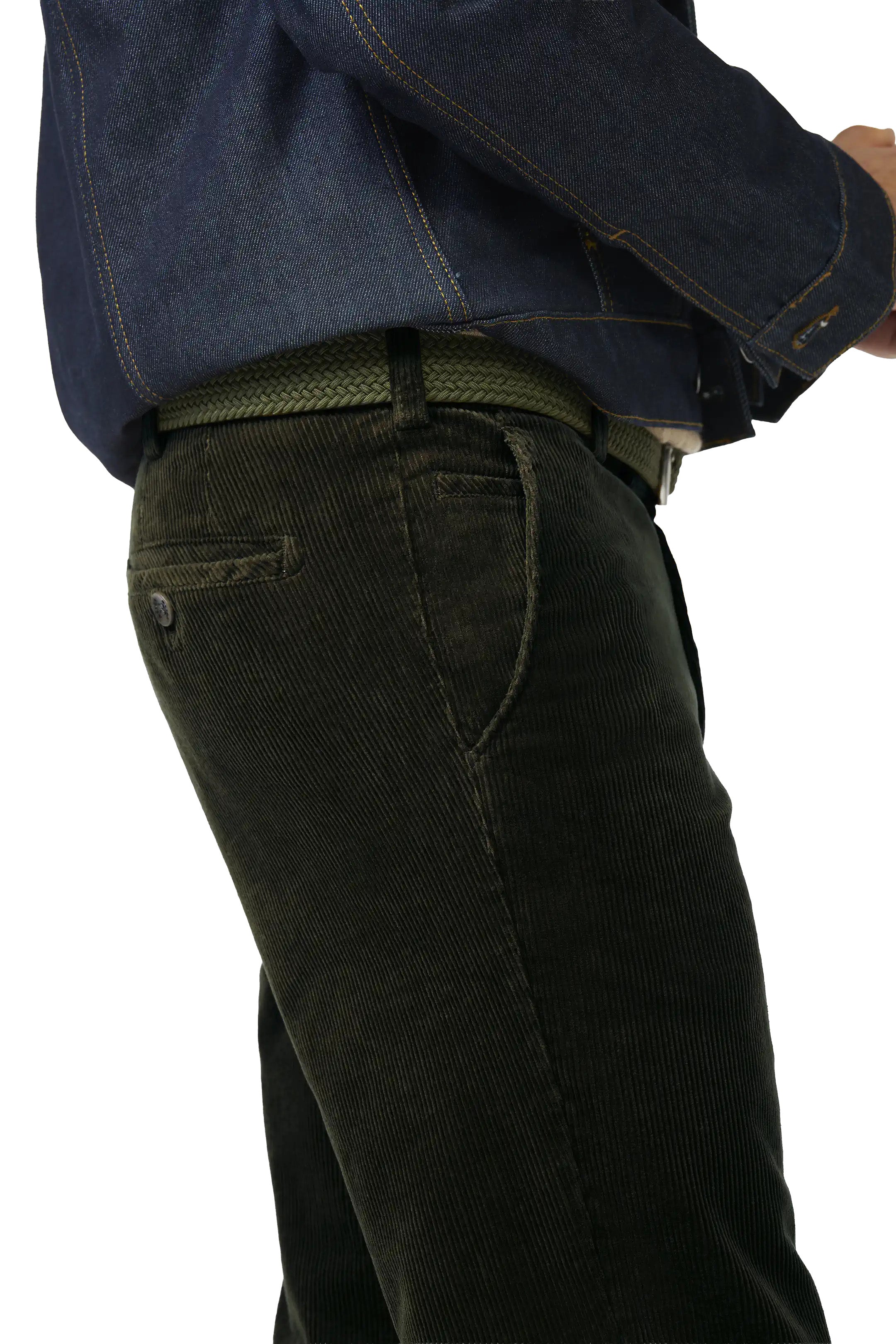 Meyer Roma Cotton Corduroy Trousers - Dark Olive