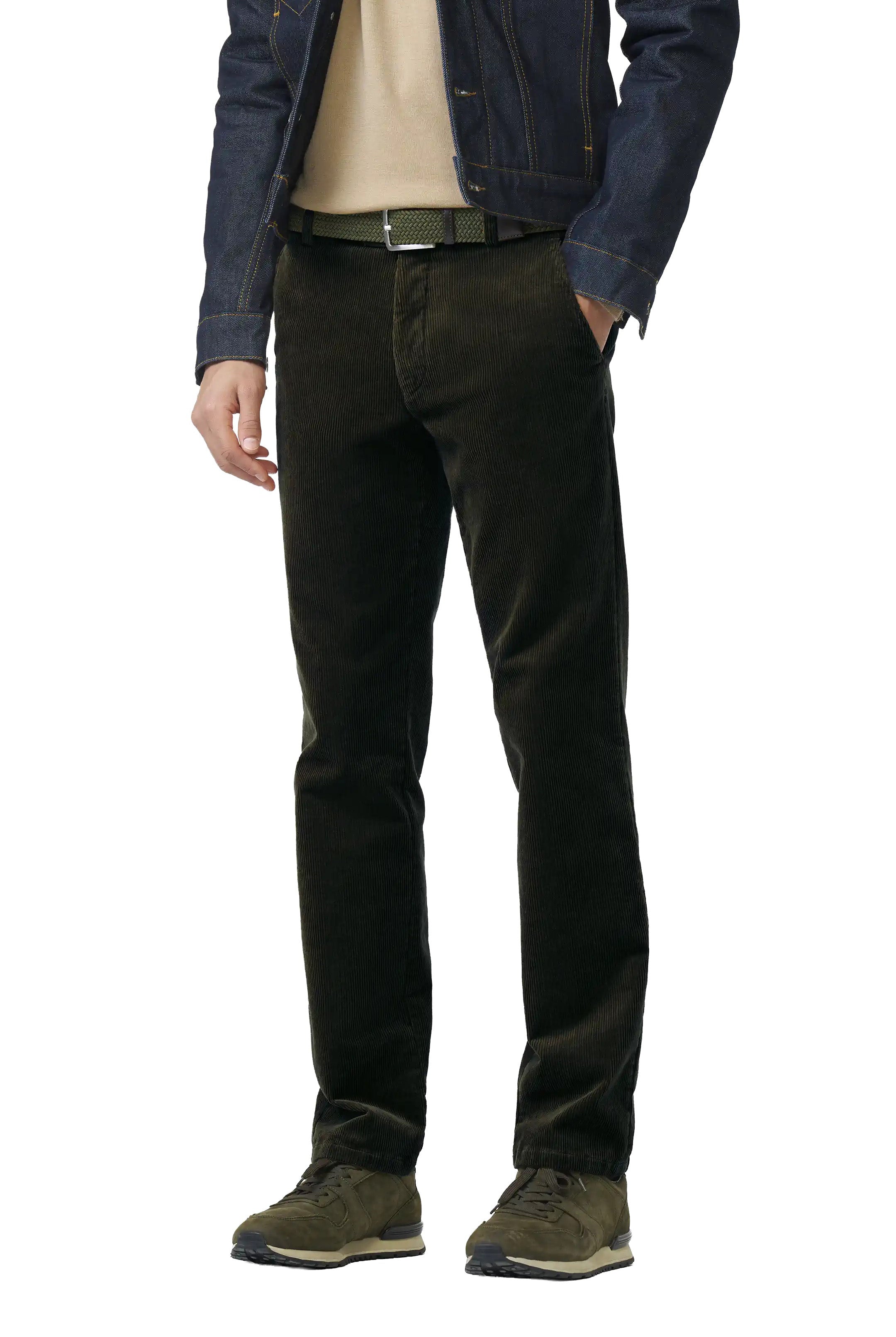 Meyer Roma Cotton Corduroy Trousers - Dark Olive