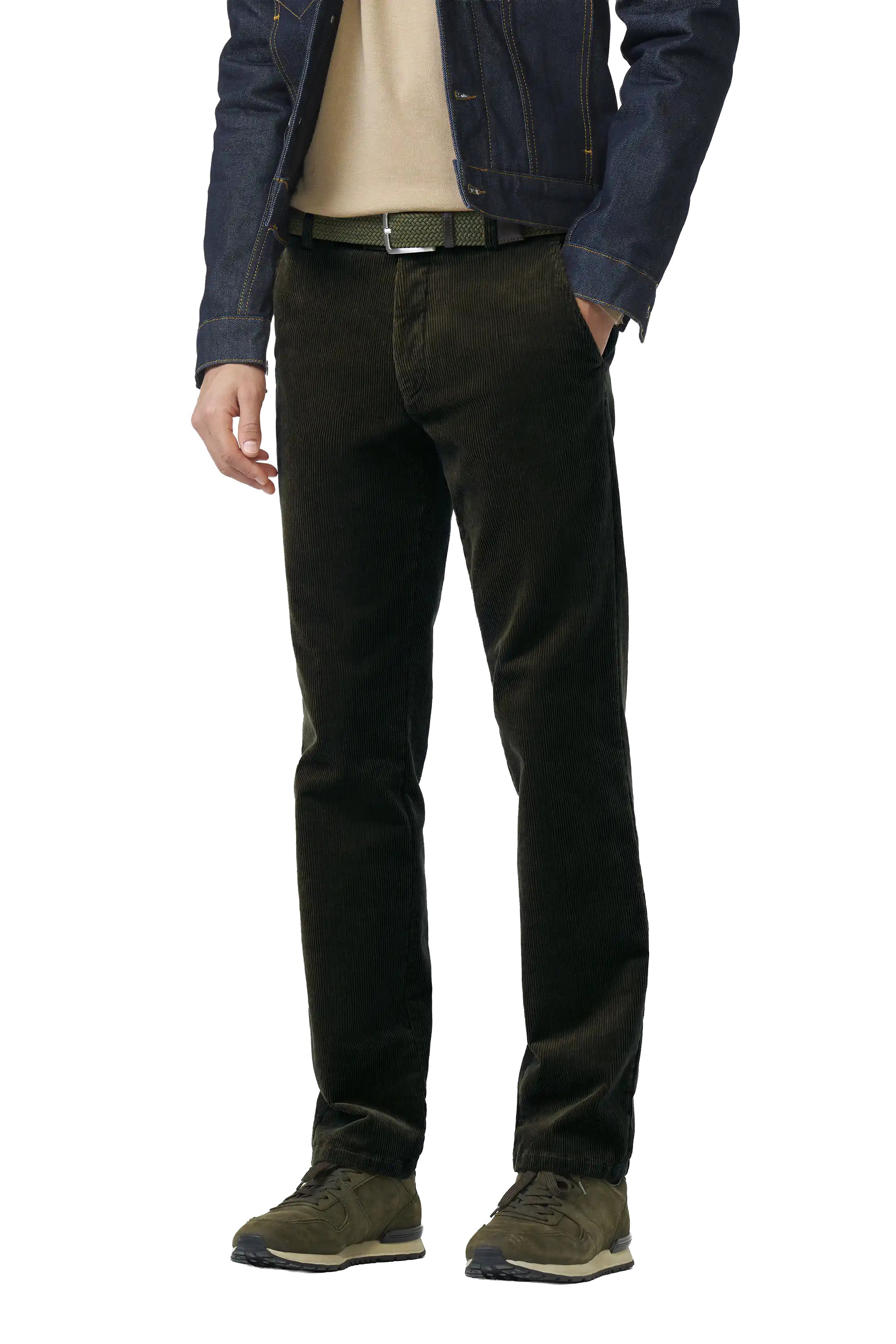 Meyer Roma Cotton Corduroy Trousers - Dark Olive