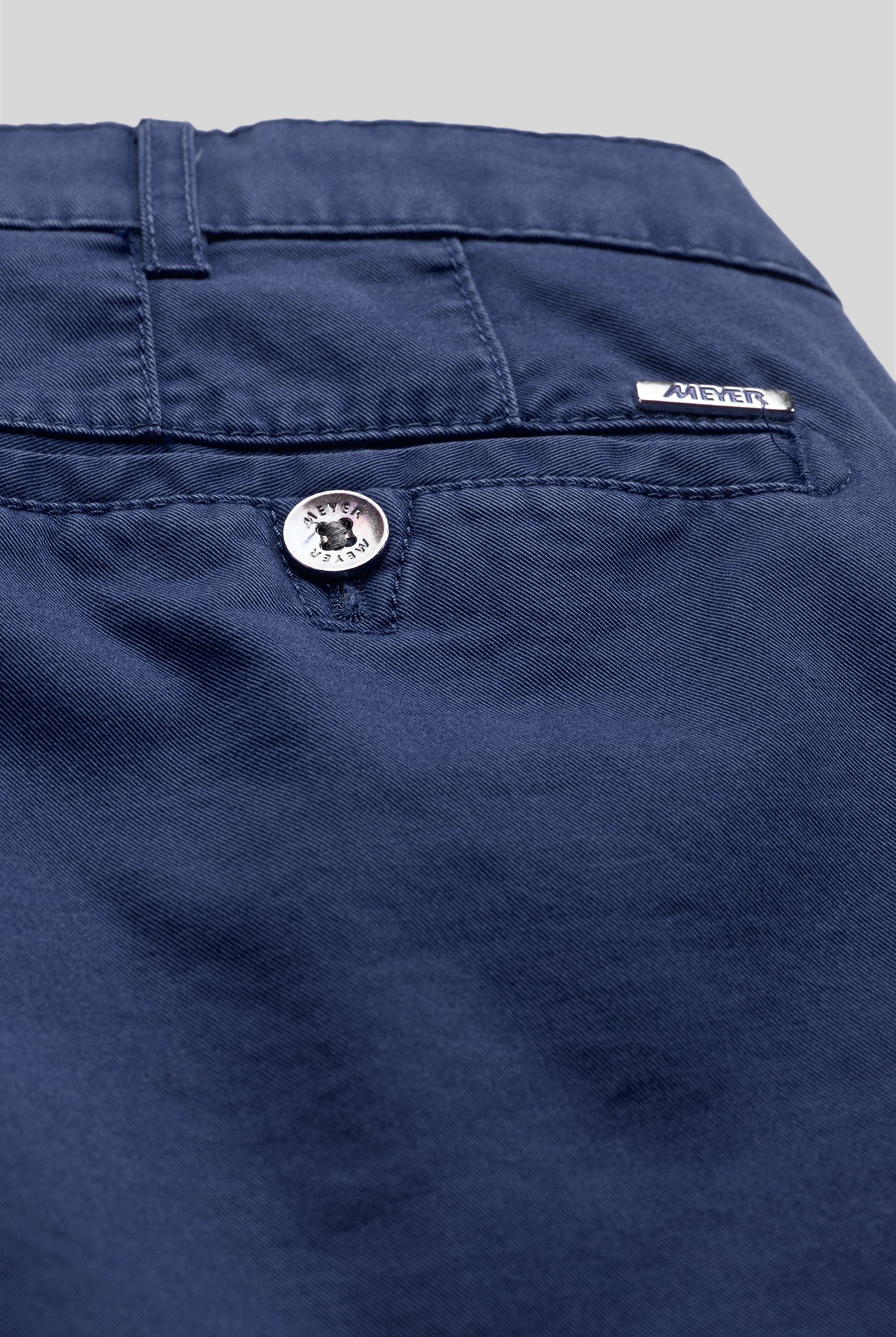 Meyer Roma Cotton Stretch Regular Chinos - Mid Blue