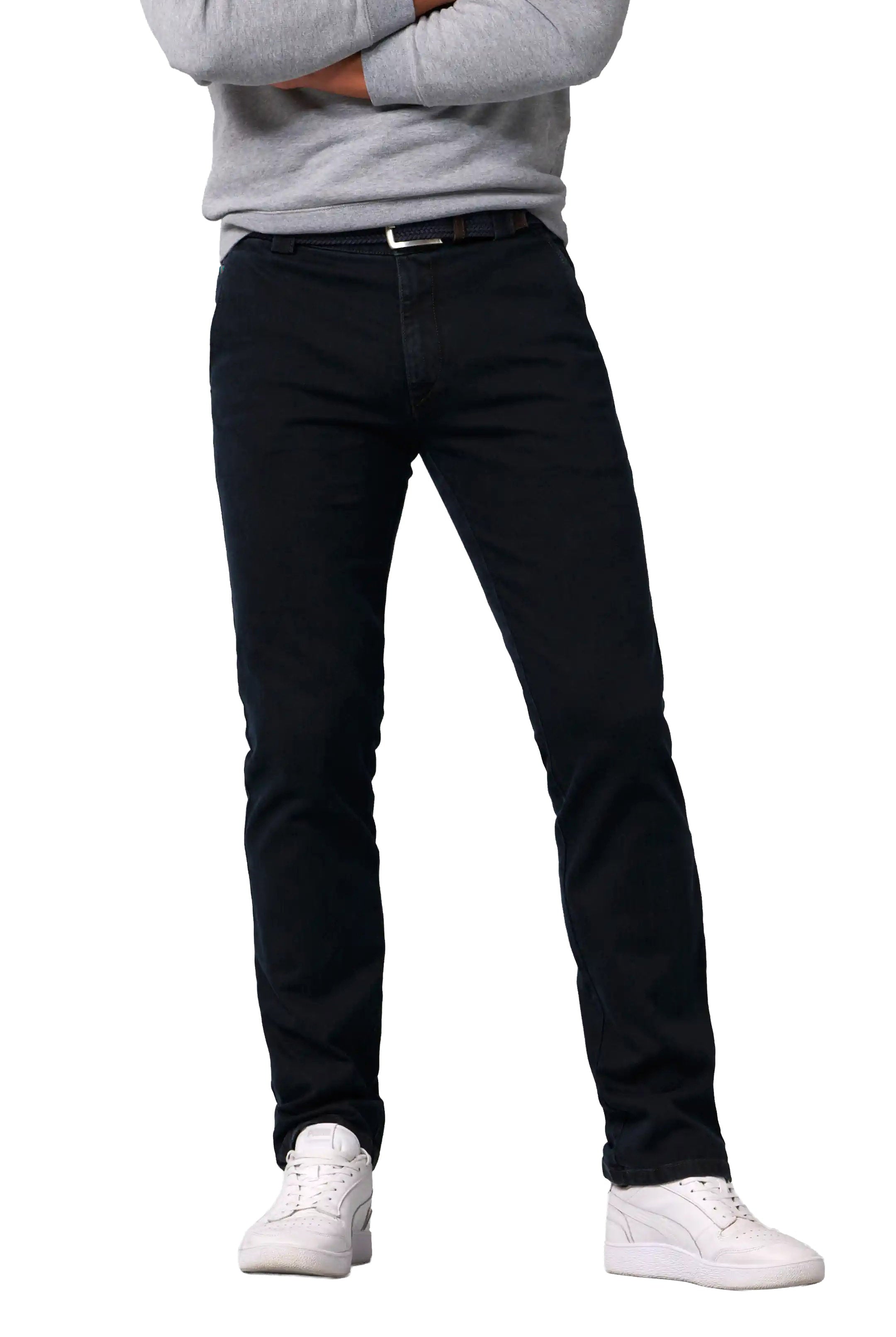 Meyer Roma Cotton Stretch Regular Denim Trousers - Blue Black