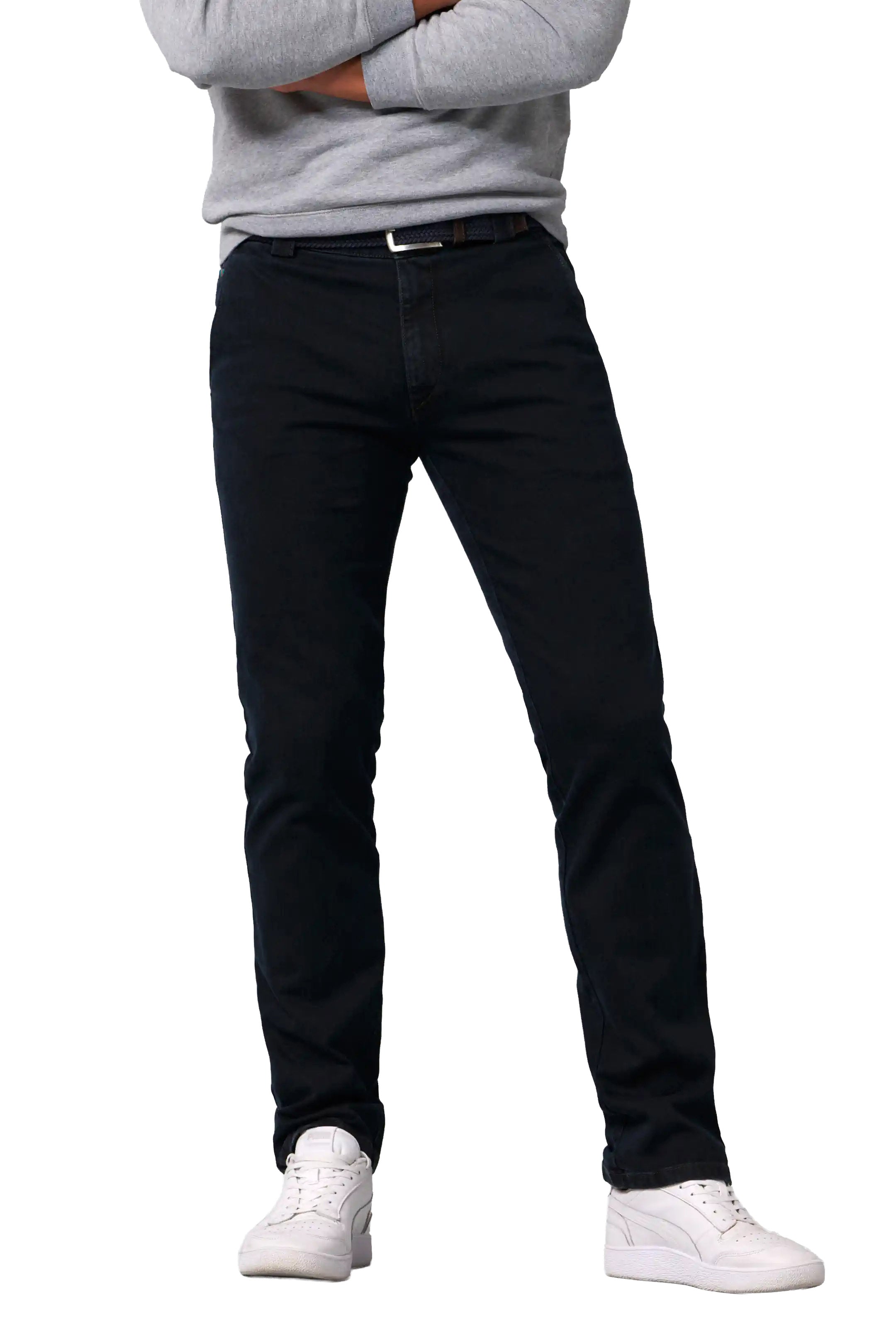 Meyer Roma Cotton Stretch Regular Denim Trousers - Blue Black