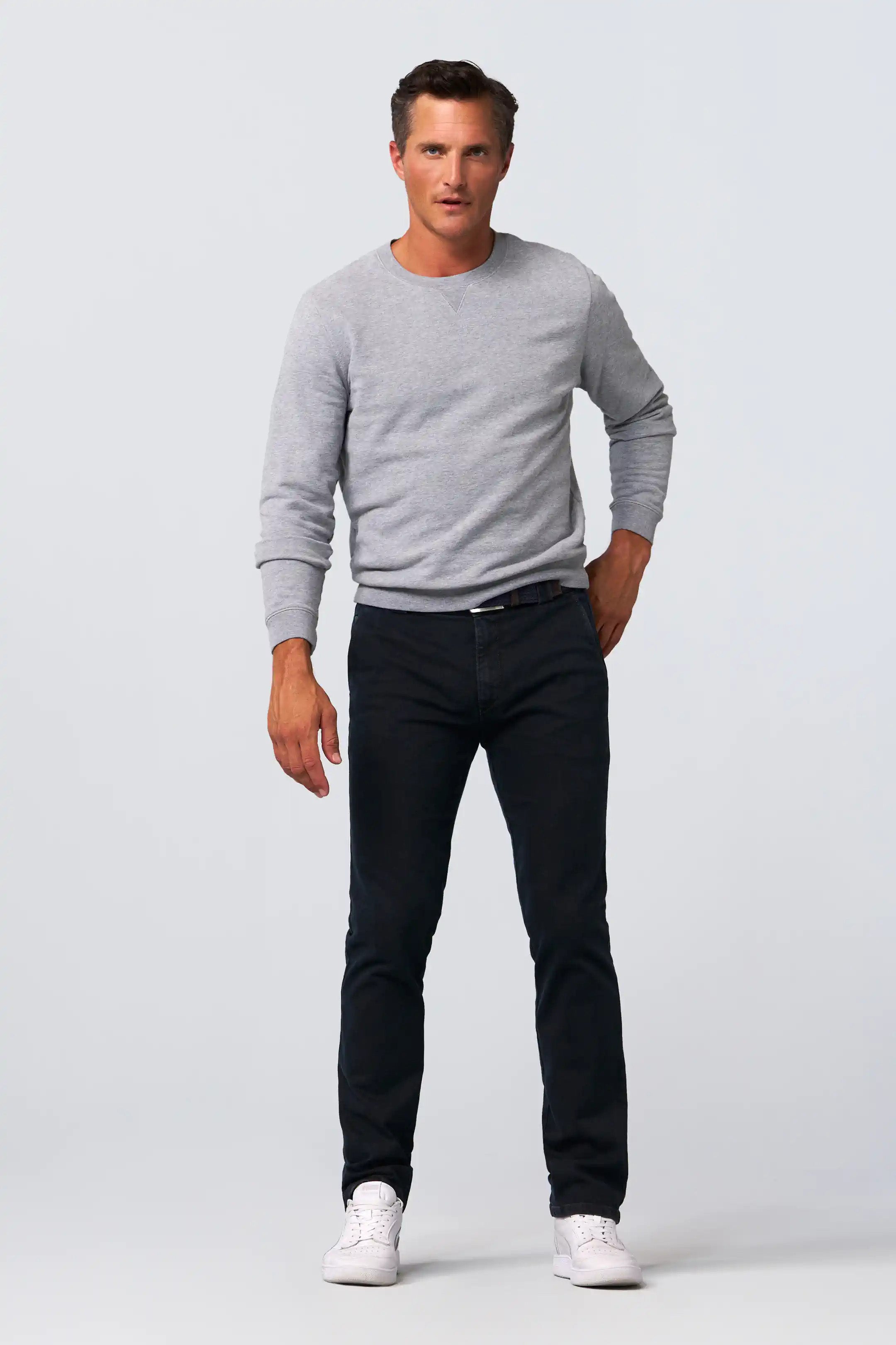 Meyer Roma Cotton Stretch Regular Denim Trousers - Blue Black