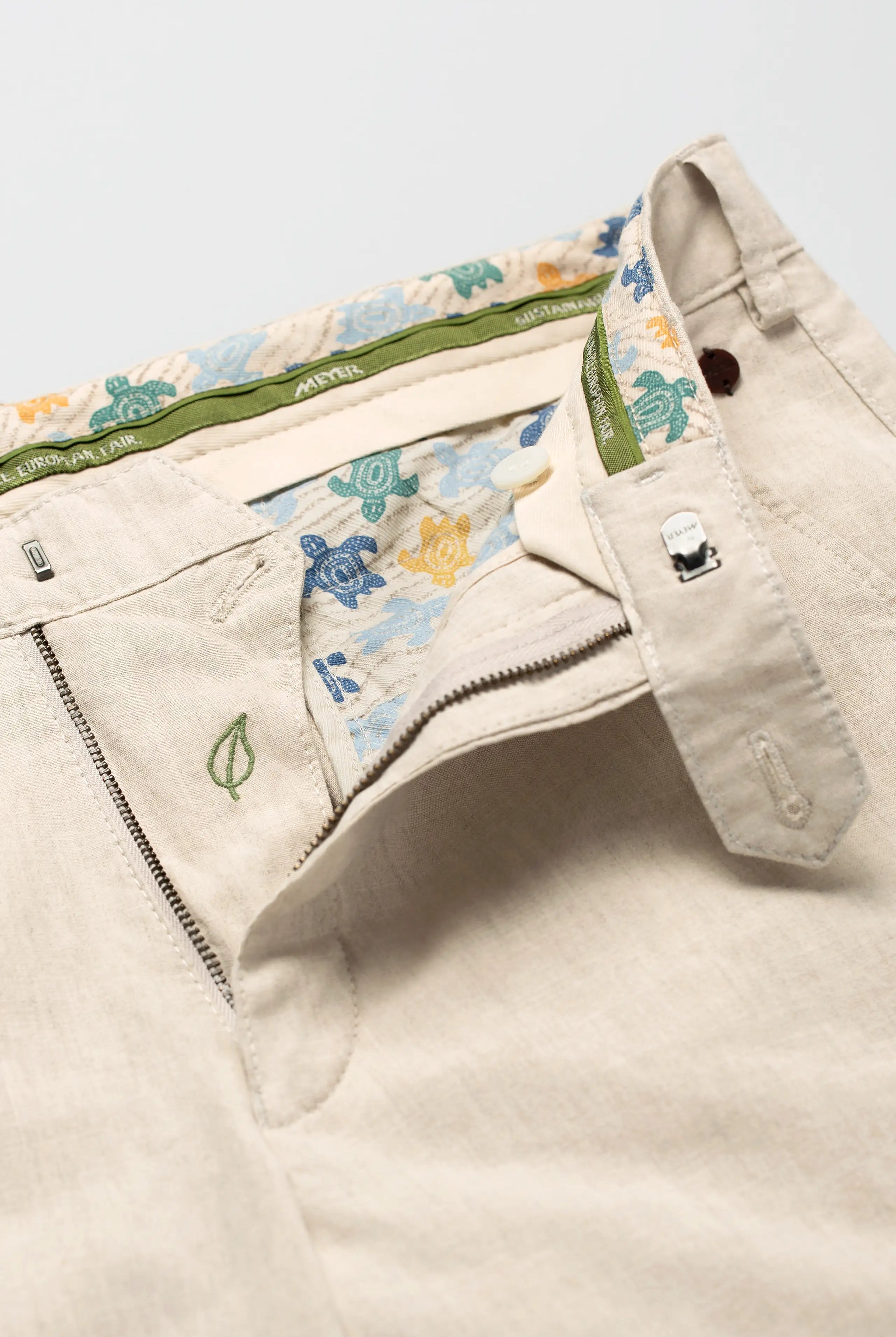 Meyer Roma Linen/Cotton Stretch Trouser - Beige